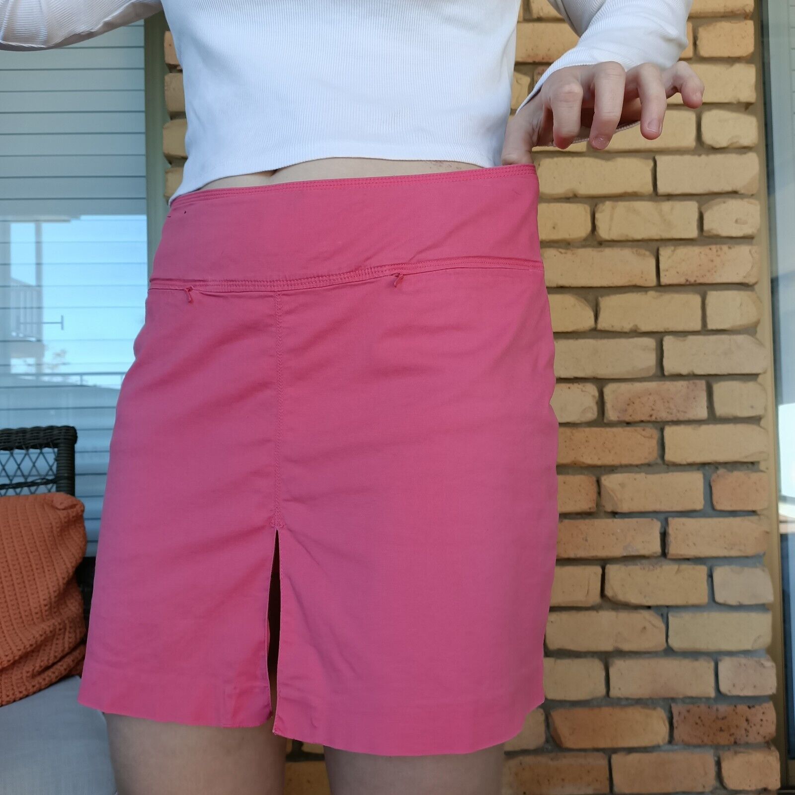 Vintage Vintage Y2K Skirt Hot Pink Cargo High Waist Mini Utility Size 30" / US 8 / IT 44 - 3 Thumbnail