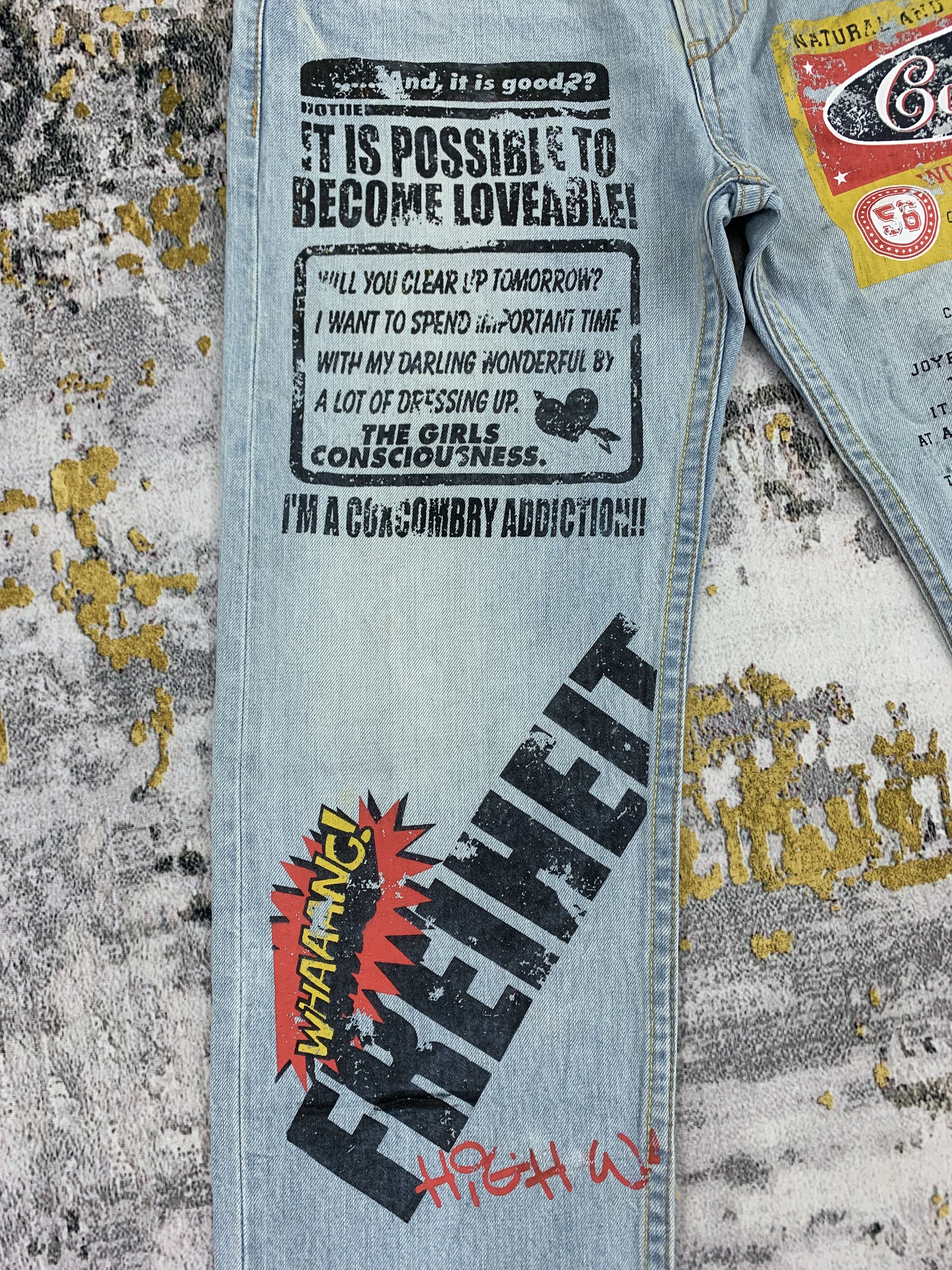 Japanese Brand × Vintage Distressed Patch Jeans Light Wash Denim Co&Lu Size US 32 / EU 48 - 4 Thumbnail