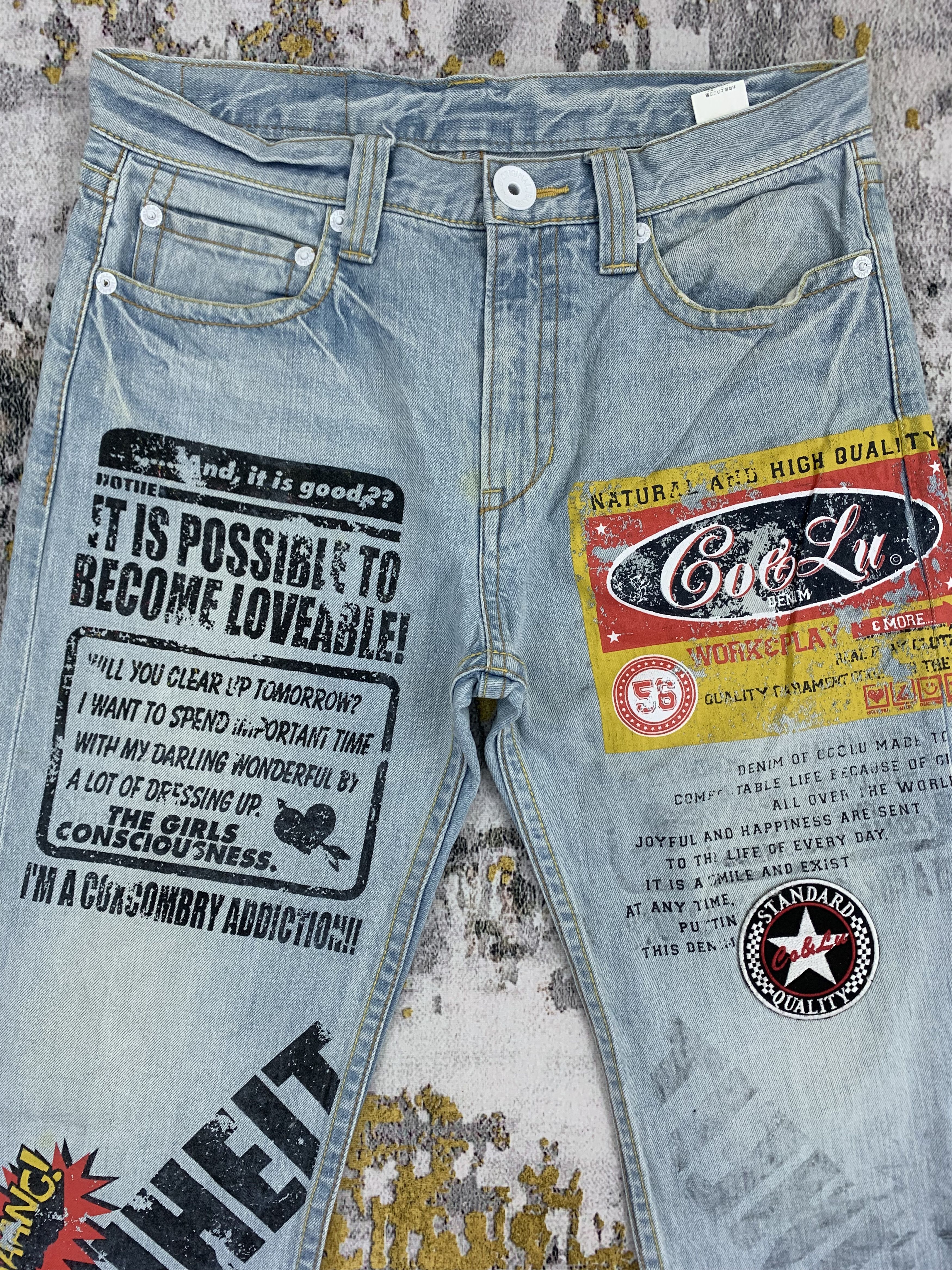 Japanese Brand × Vintage Distressed Patch Jeans Light Wash Denim Co&Lu Size US 32 / EU 48 - 2 Thumbnail