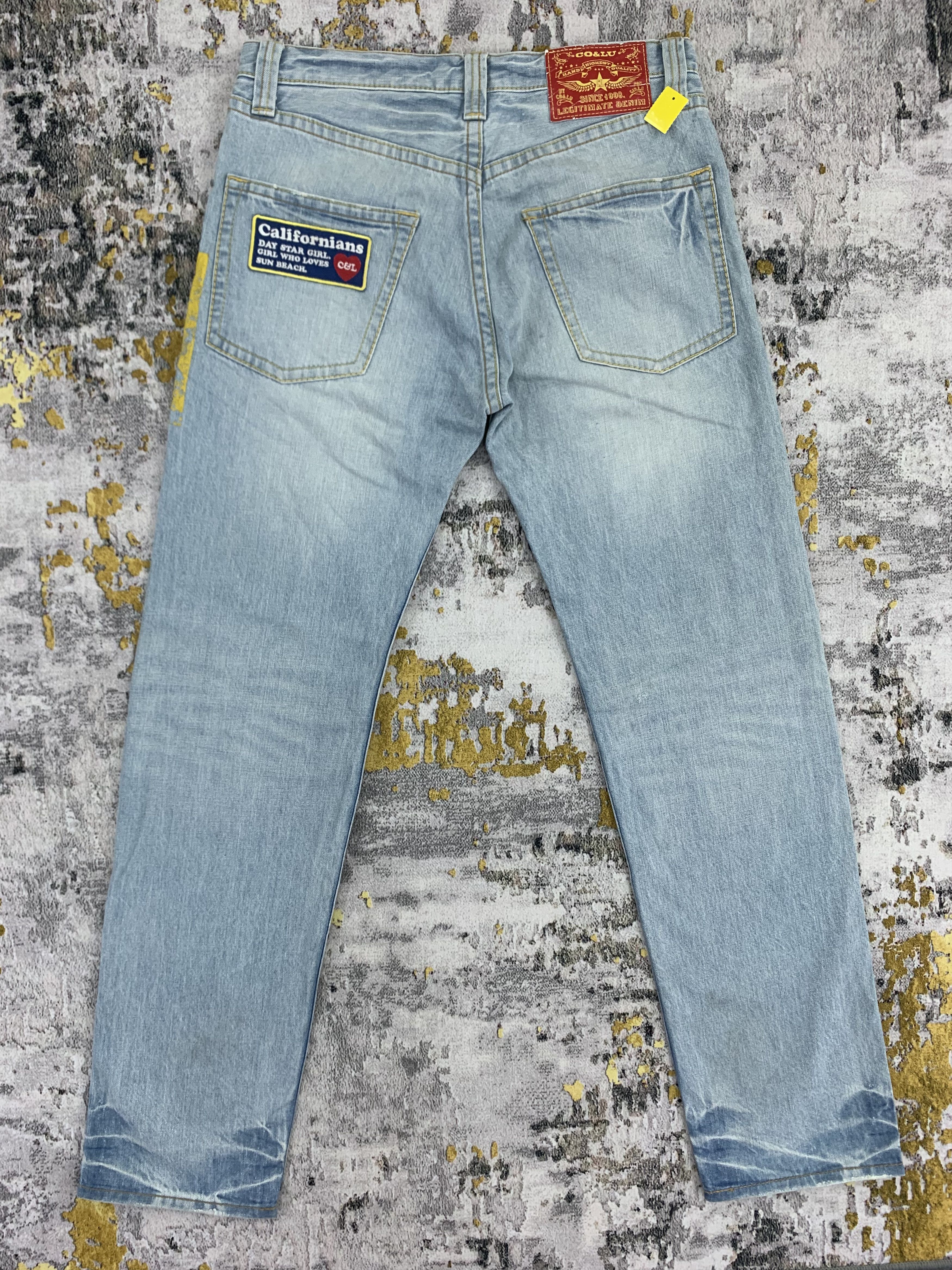 Japanese Brand × Vintage Distressed Patch Jeans Light Wash Denim Co&Lu Size US 32 / EU 48 - 6 Thumbnail