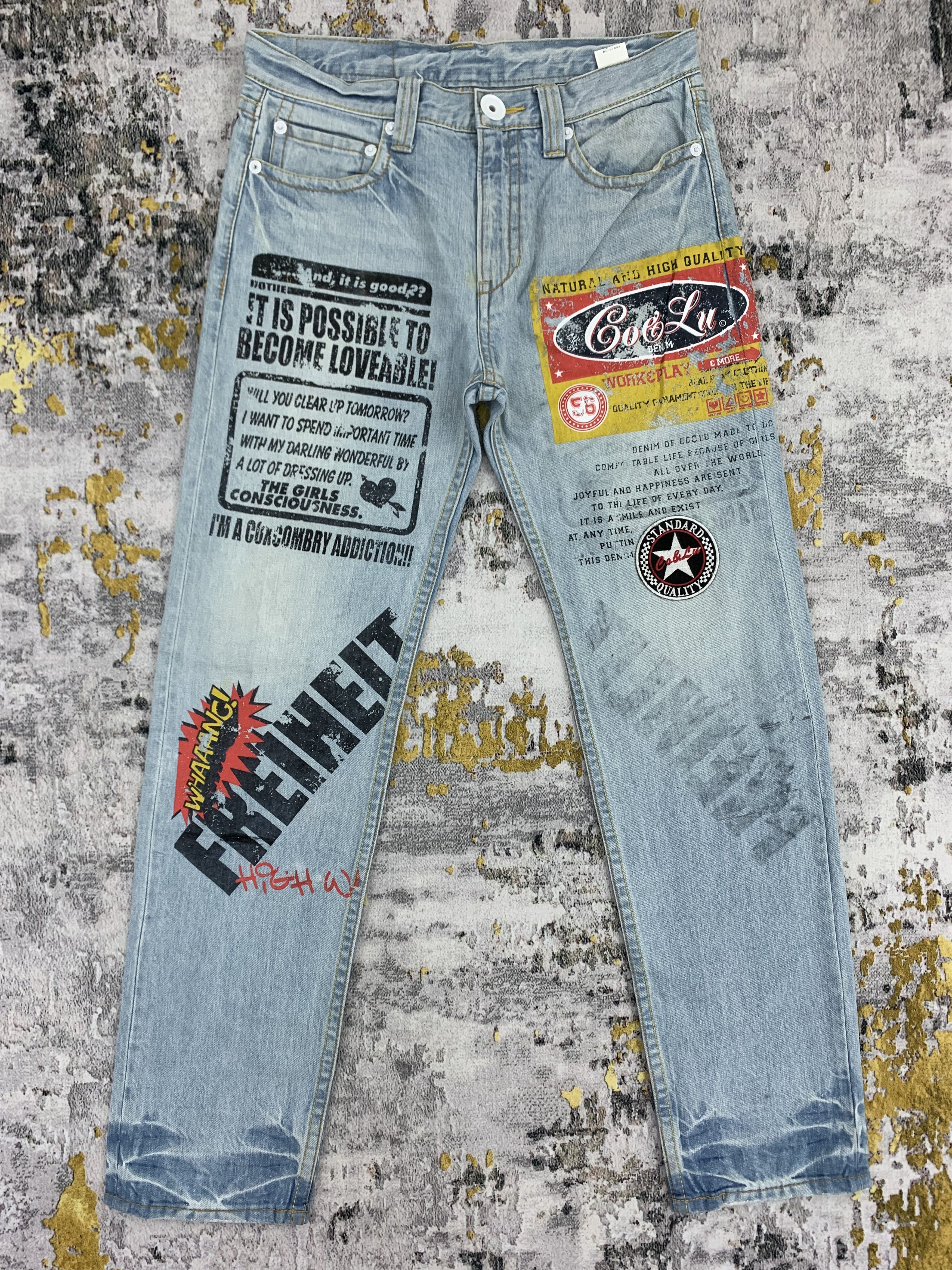 Japanese Brand × Vintage Distressed Patch Jeans Light Wash Denim Co&Lu Size US 32 / EU 48 - 1 Thumbnail