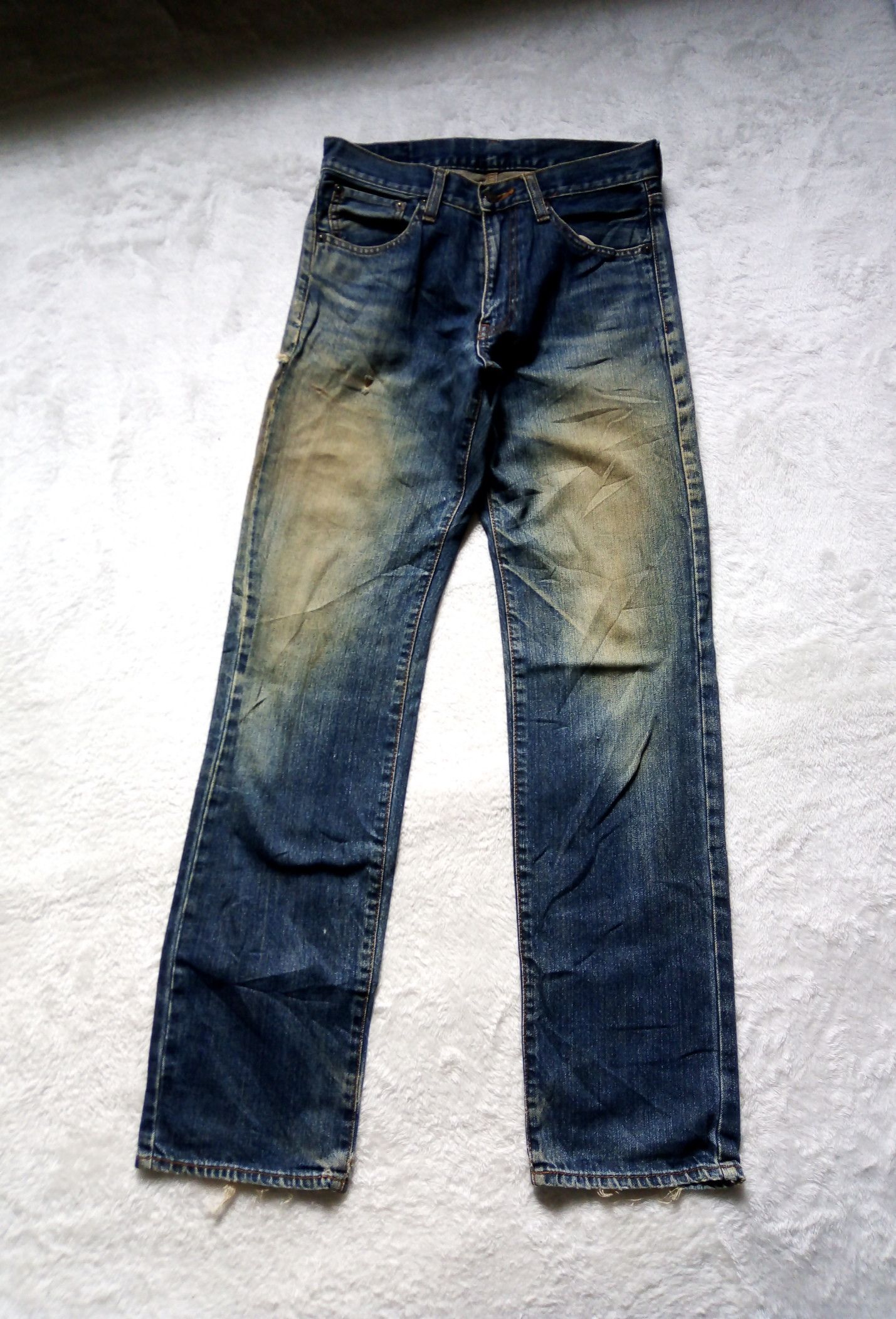 image of Archival Clothing x Distressed Denim Bobson Special Edition Rusty Distressed Jeans, Men's (Size 30)