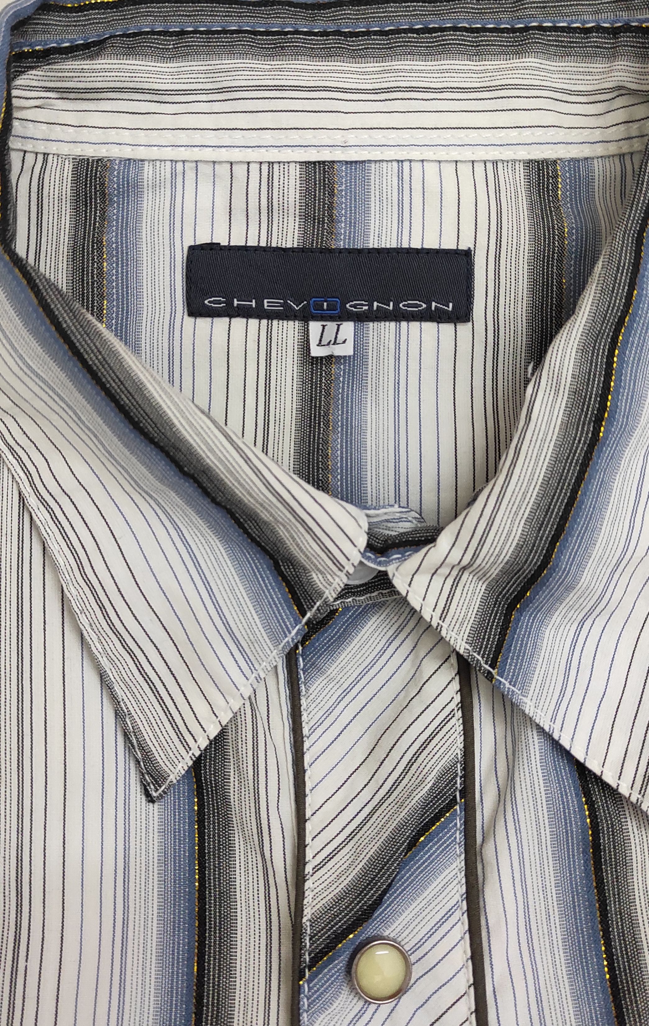 Chevignon CHEVIGNON SMILE POCKETS WESTERN SNAP BUTTON lurex SHIRT Size US L / EU 52-54 / 3 - 3 Thumbnail