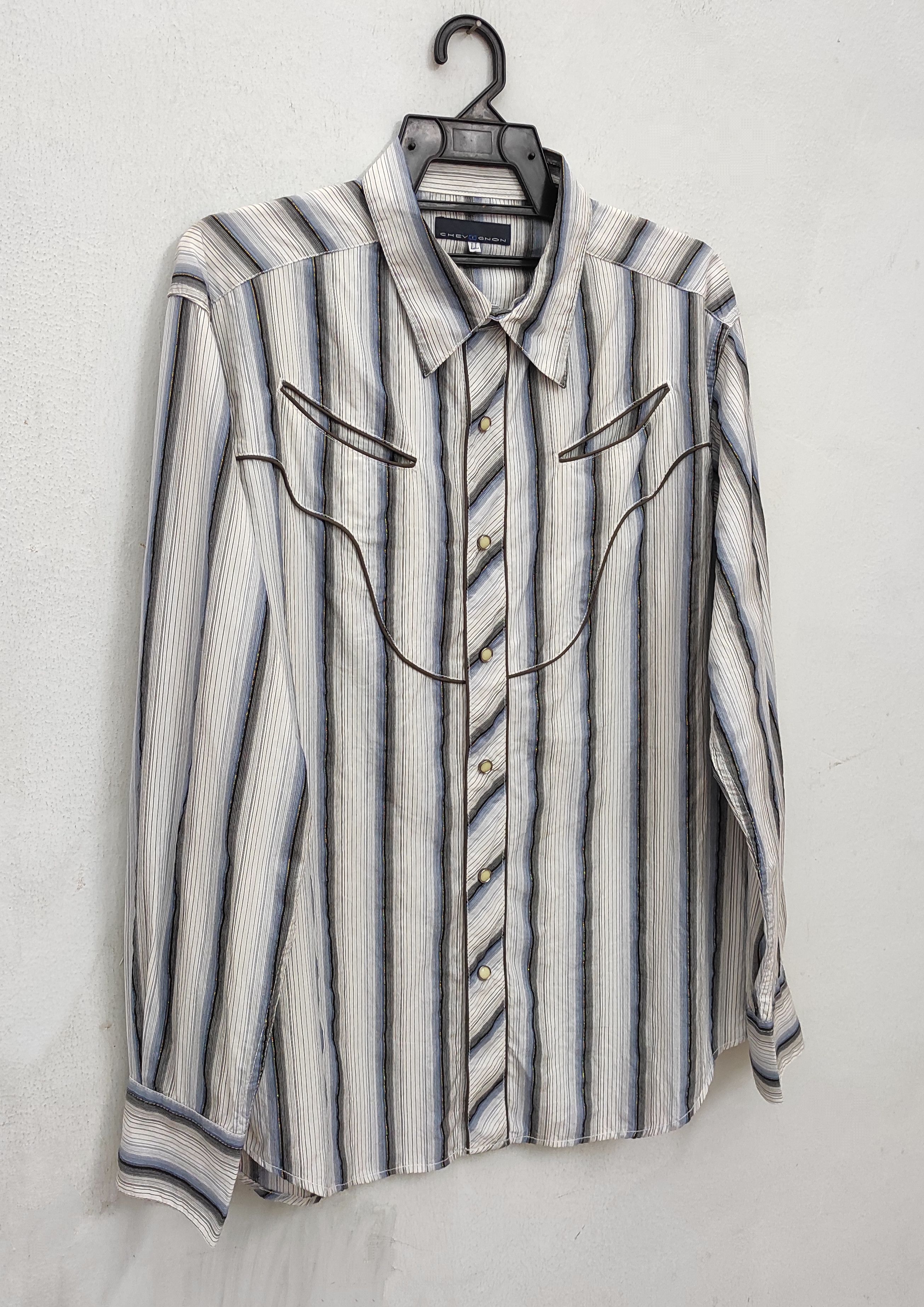 Chevignon CHEVIGNON SMILE POCKETS WESTERN SNAP BUTTON lurex SHIRT Size US L / EU 52-54 / 3 - 12 Thumbnail
