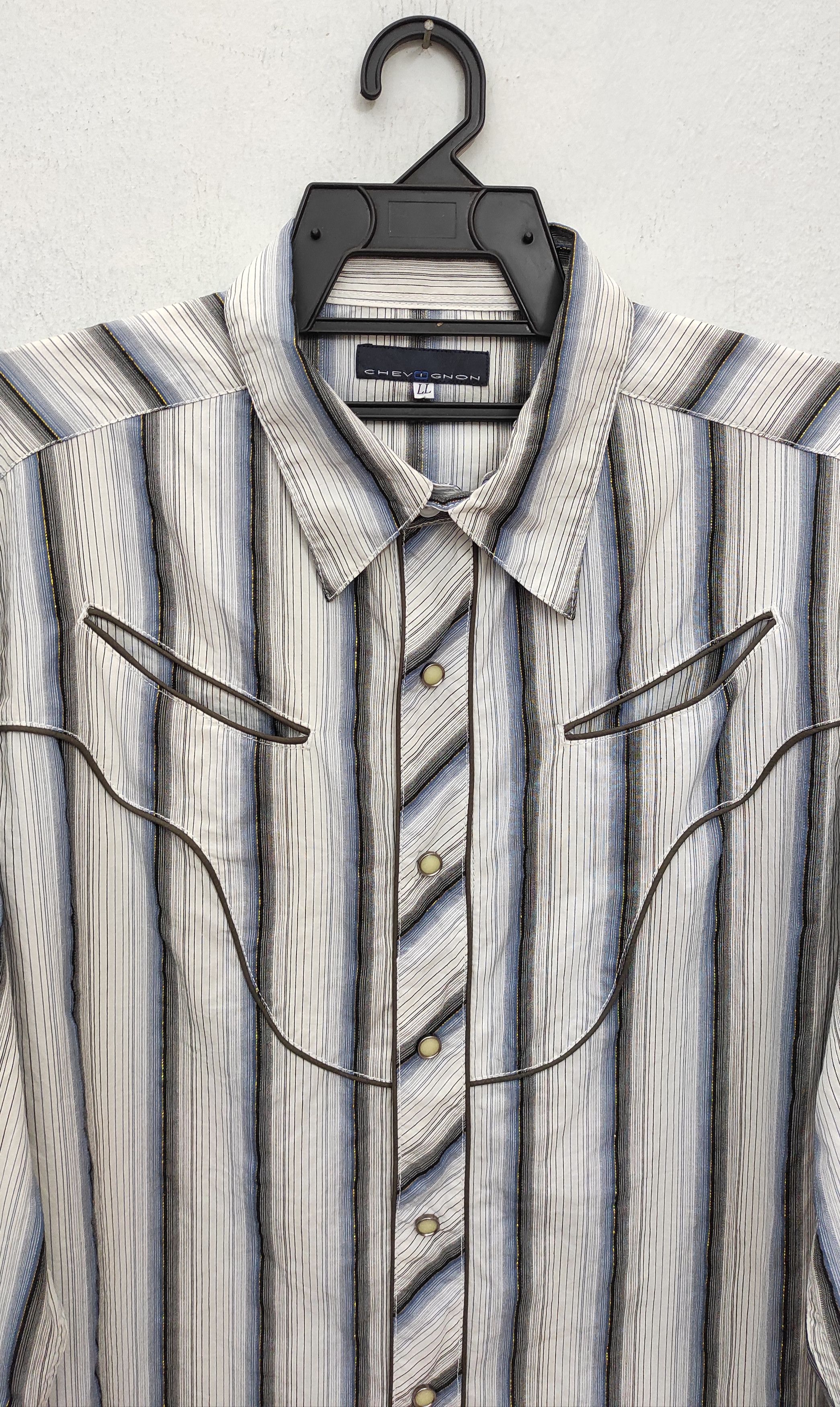 Chevignon CHEVIGNON SMILE POCKETS WESTERN SNAP BUTTON lurex SHIRT Size US L / EU 52-54 / 3 - 6 Thumbnail