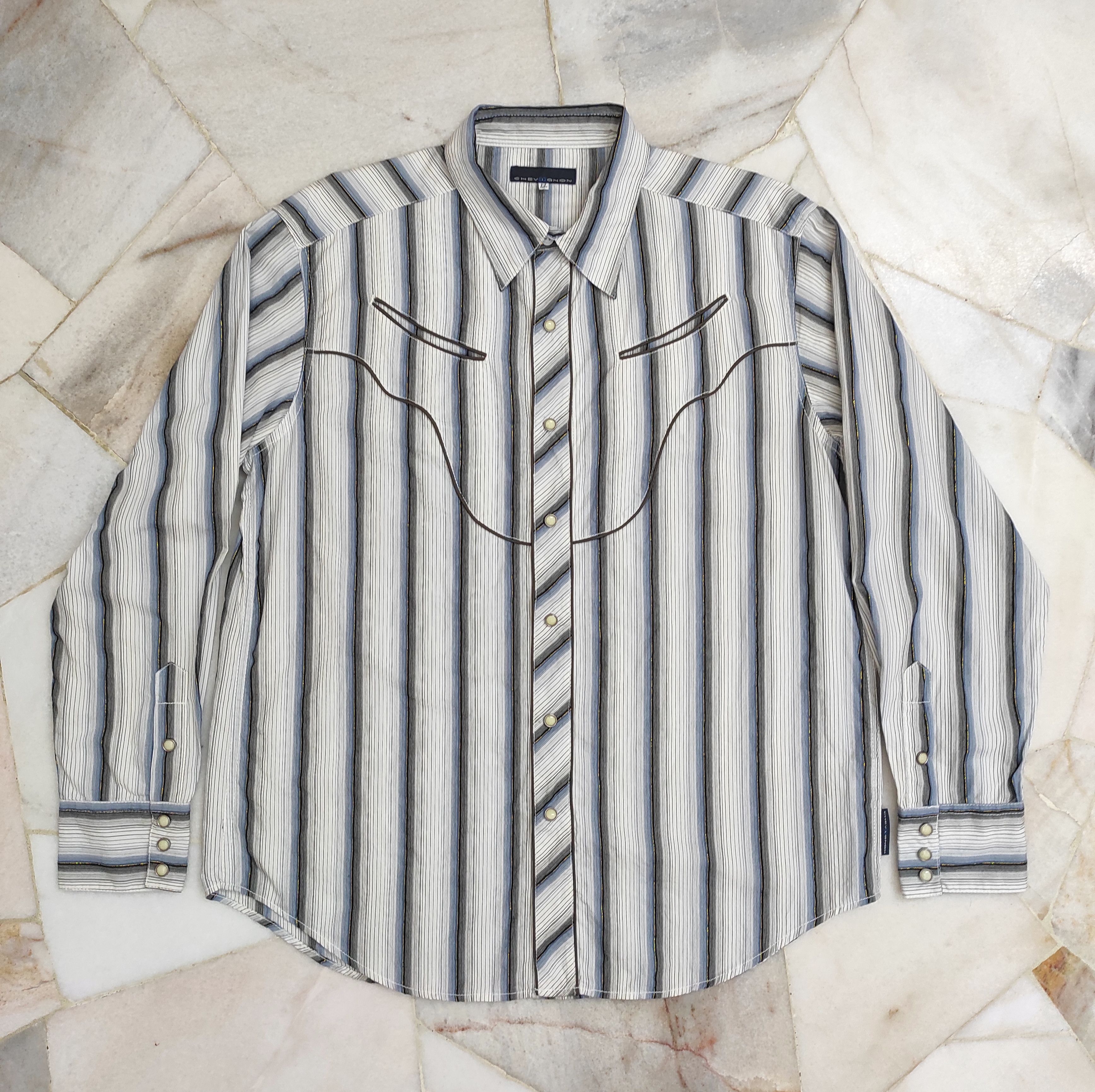 Chevignon CHEVIGNON SMILE POCKETS WESTERN SNAP BUTTON lurex SHIRT Size US L / EU 52-54 / 3 - 9 Thumbnail