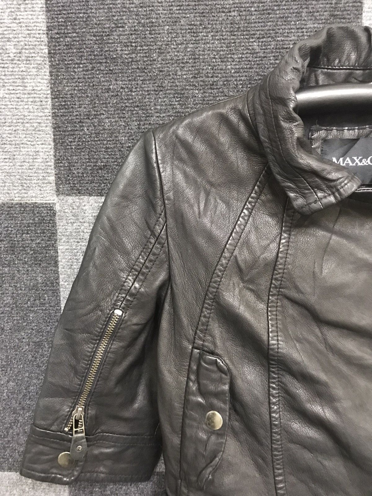 Genuine Leather × MAX&Co. Max & Co 3/4 Biker Jacket Size M / US 6-8 / IT 42-44 - 4 Thumbnail