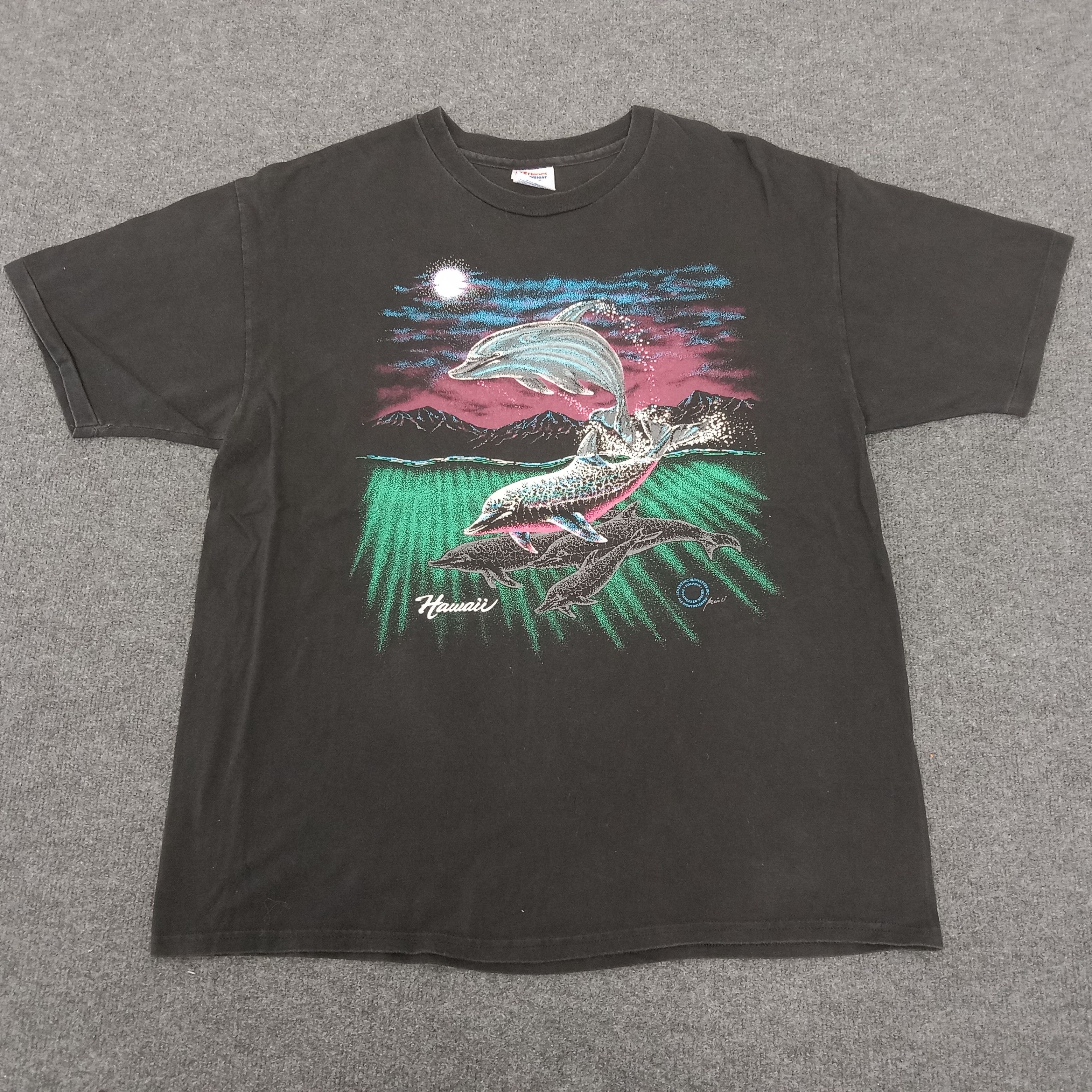 Hanes × Vintage Hawaii Animal Style Dolphin Design Tshirt Size US XL / EU 56 / 4 - 1 Thumbnail