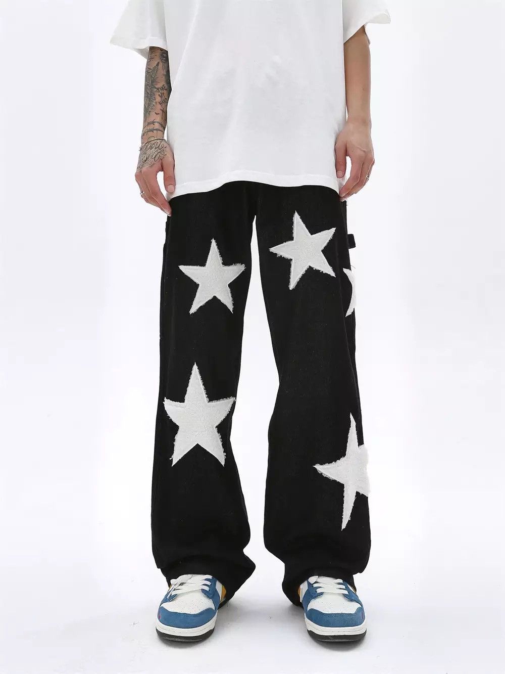 Embroidery Stars Baggy Pants