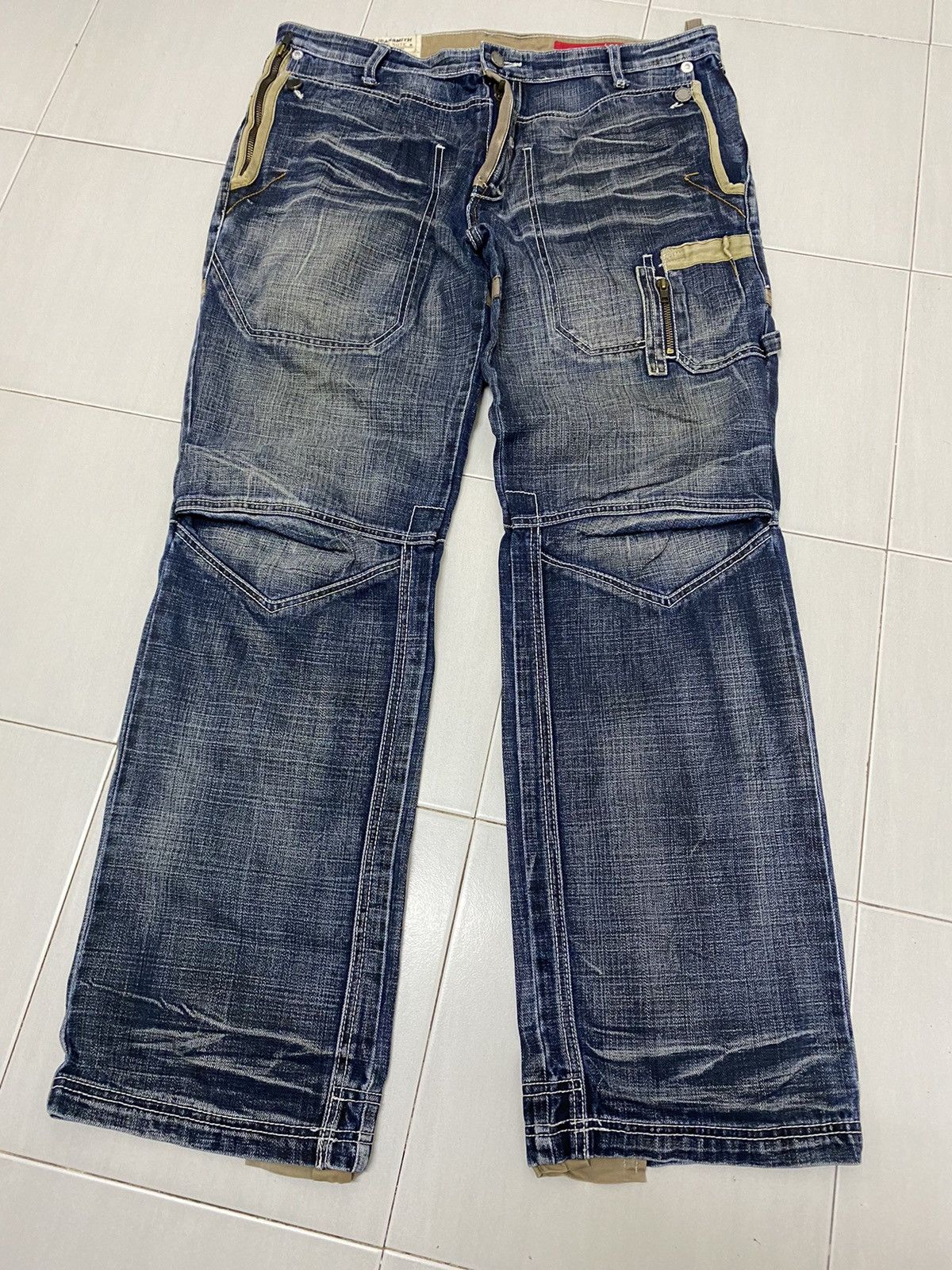 Other Vintage Tough jeans smith multi pocket bondage unique design Size US 36 / EU 52 - 1 Thumbnail
