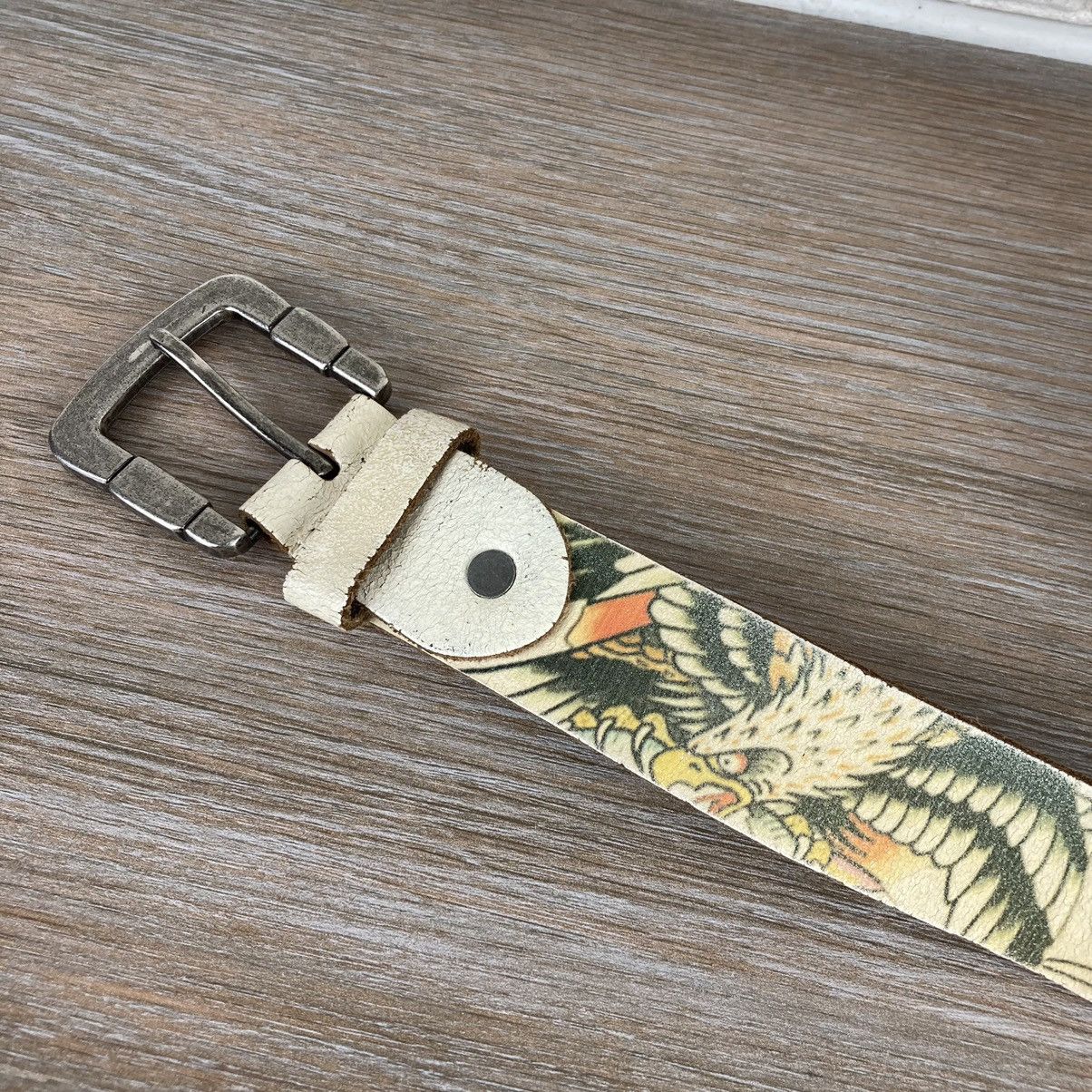 Ed Hardy by Christian Audigier sculls bulldog leather belt