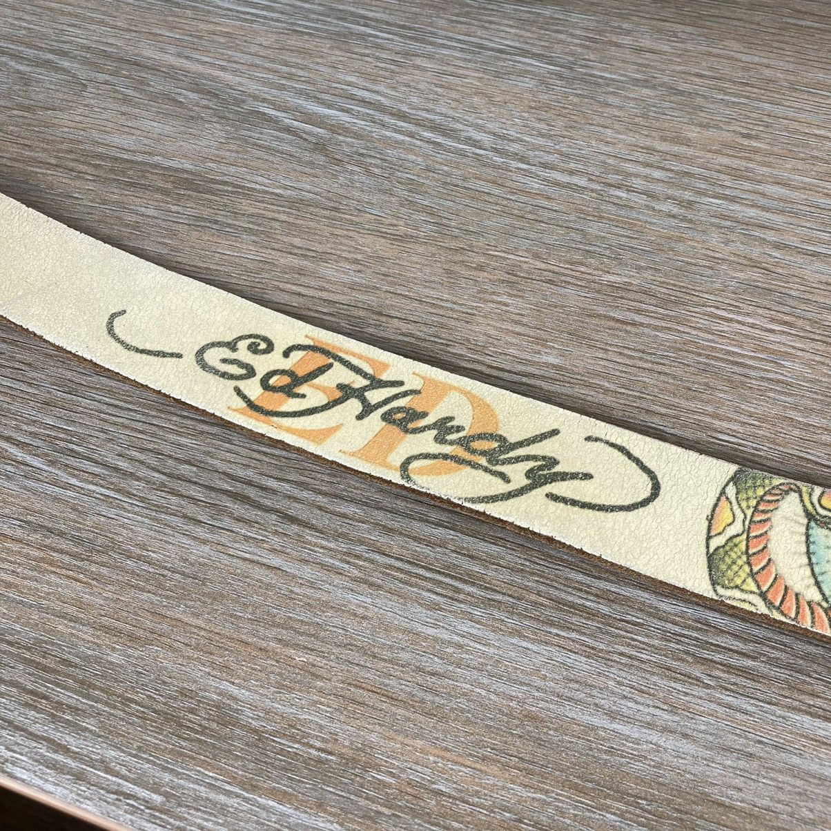Ed Hardy by Christian Audigier sculls bulldog leather belt