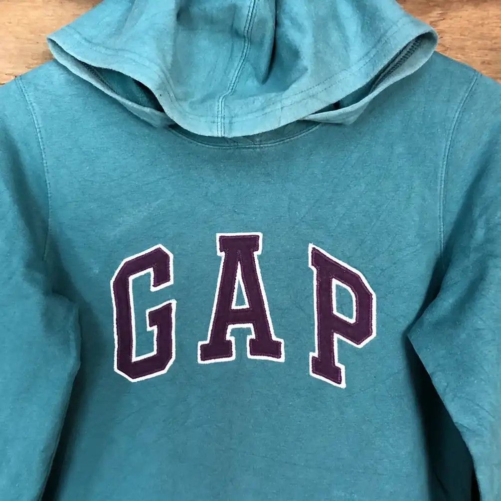 Gap × Vintage Vintage Gap Green Spell Out Hoodie #572 Size US M / EU 48-50 / 2 - 7 Thumbnail