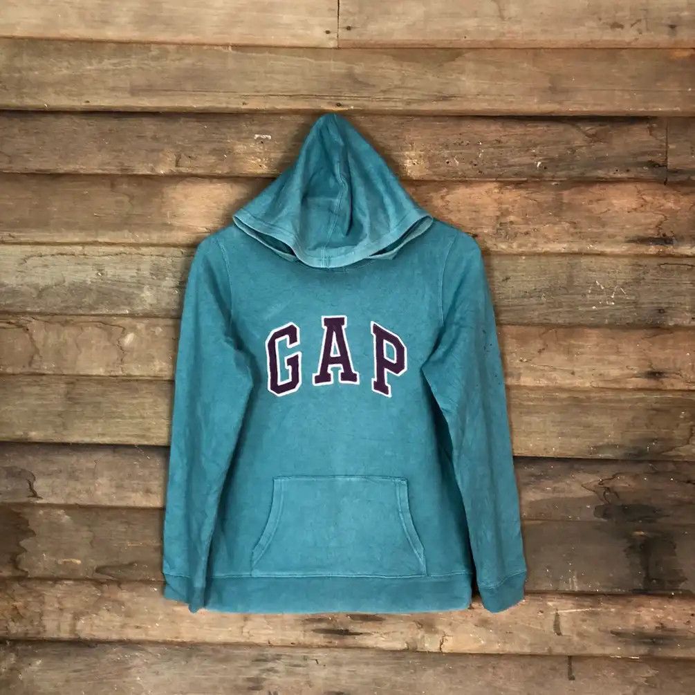 Gap × Vintage Vintage Gap Green Spell Out Hoodie #572 Size US M / EU 48-50 / 2 - 1 Thumbnail