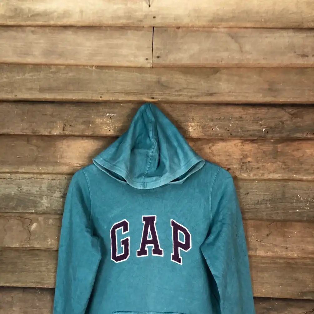 Gap × Vintage Vintage Gap Green Spell Out Hoodie #572 Size US M / EU 48-50 / 2 - 2 Thumbnail