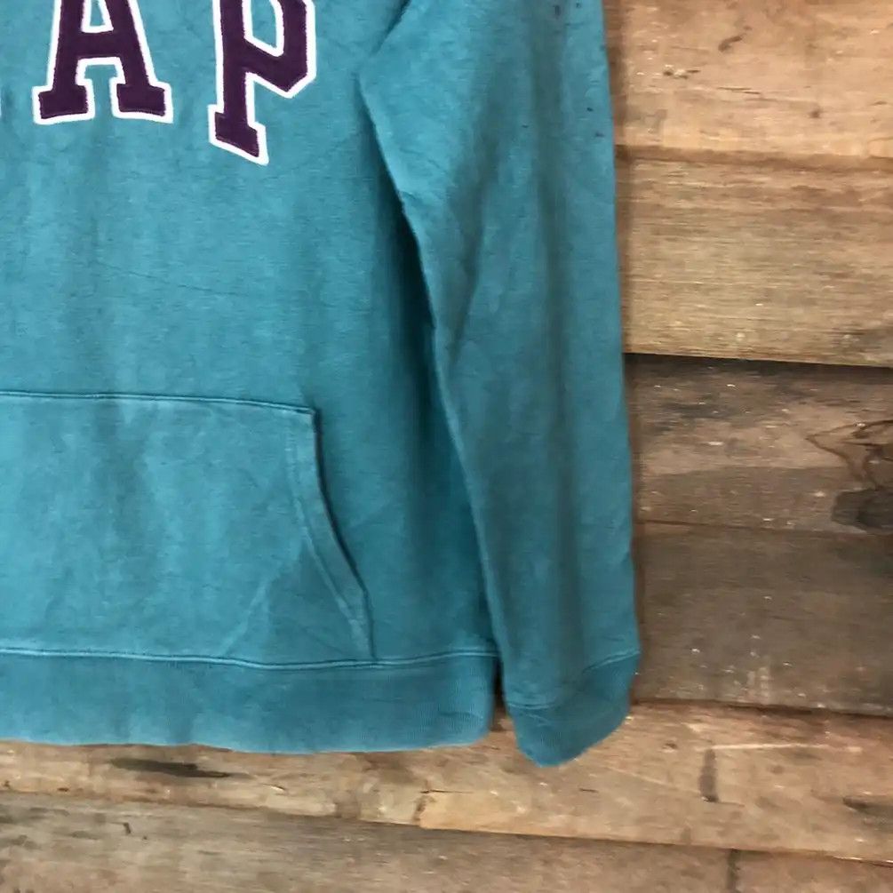 Gap × Vintage Vintage Gap Green Spell Out Hoodie #572 Size US M / EU 48-50 / 2 - 5 Thumbnail