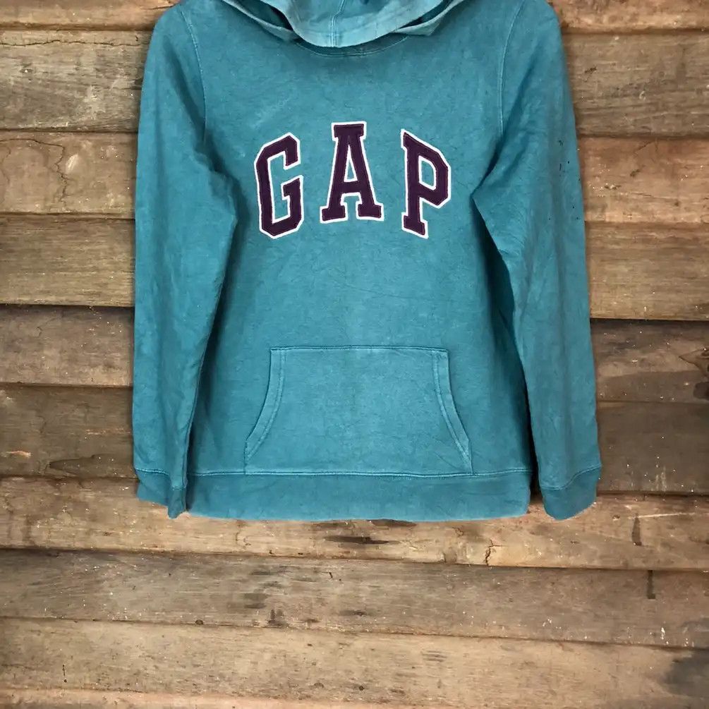 Gap × Vintage Vintage Gap Green Spell Out Hoodie #572 Size US M / EU 48-50 / 2 - 4 Thumbnail