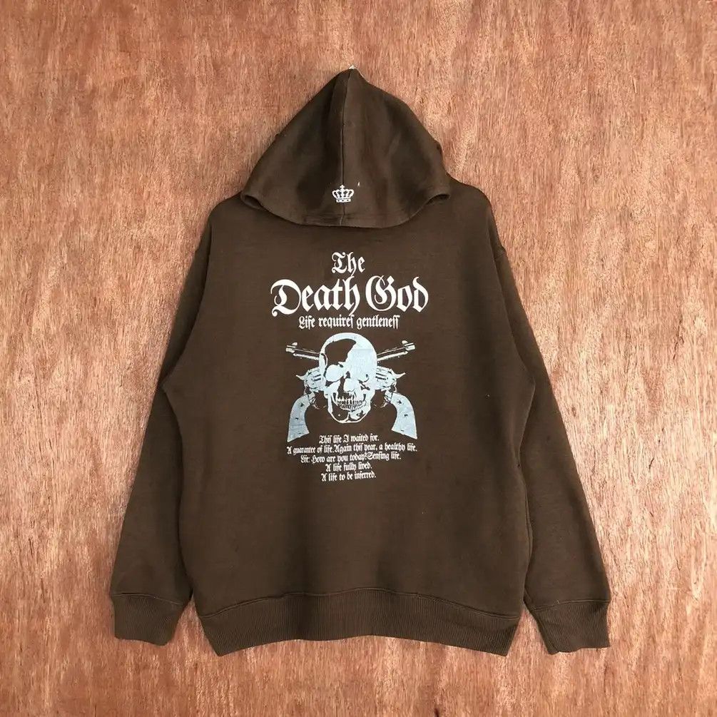Japanese Brand Vintage Free Beat Product Skulls Brown Hoodies #546 Size US L / EU 52-54 / 3 - 1 Thumbnail