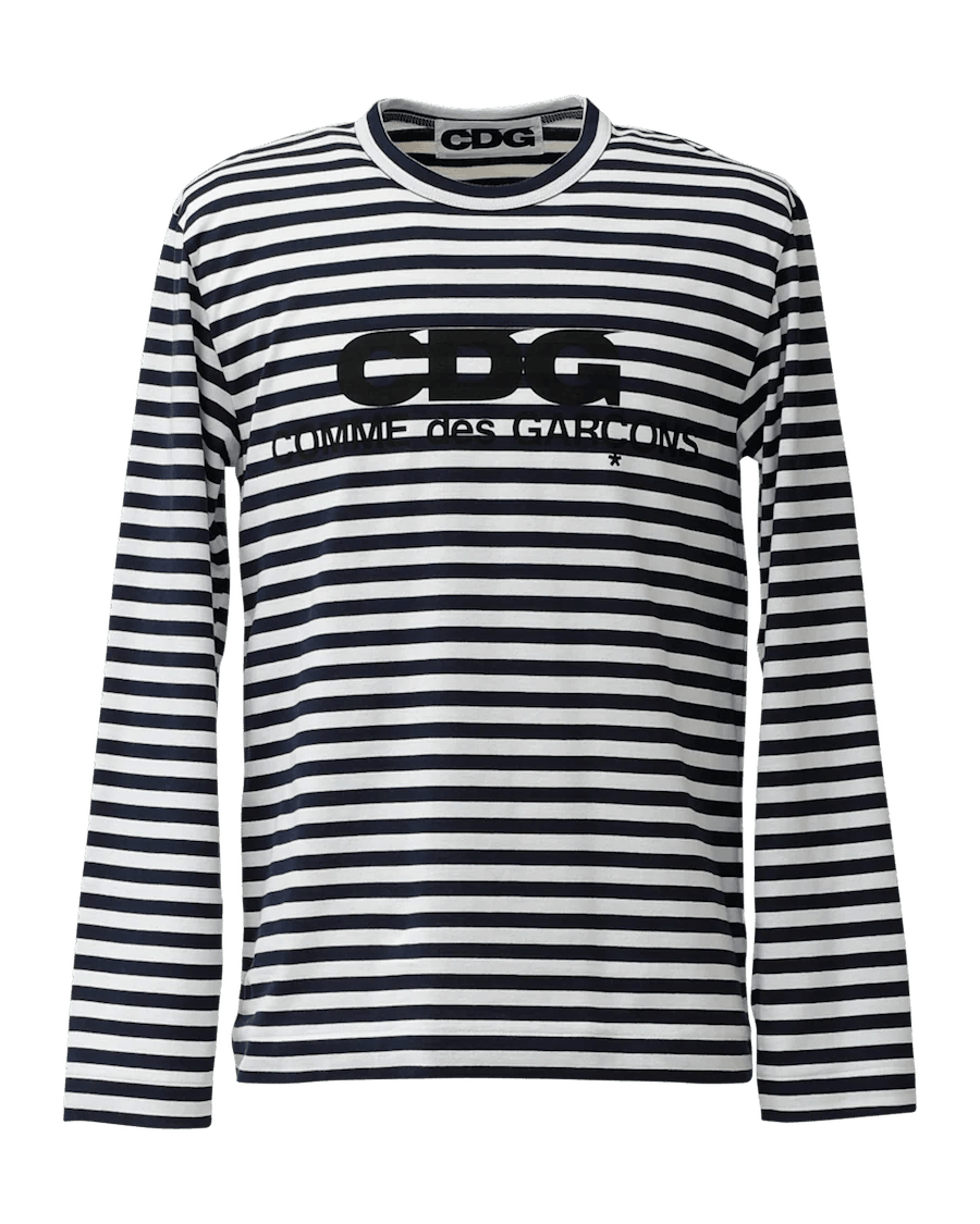Tシャツ・カットソー COMME DES GARCONS CDG PATCH LONG SLEEVE T-SHIRT BLACK STRIPE CDG × Comme des Garcons CDG stripe LONG SLEEVE T-SHIRT COMME
