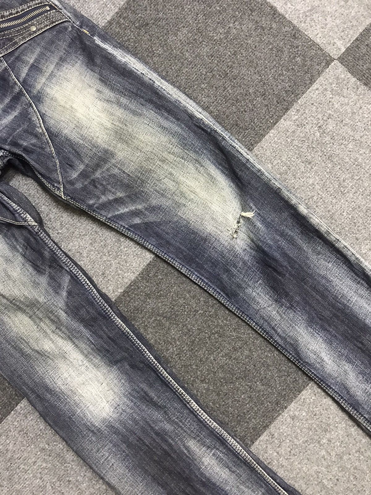 Japanese Brand Flare NCFM Distressed Jeans Size US 32 / EU 48 - 5 Thumbnail