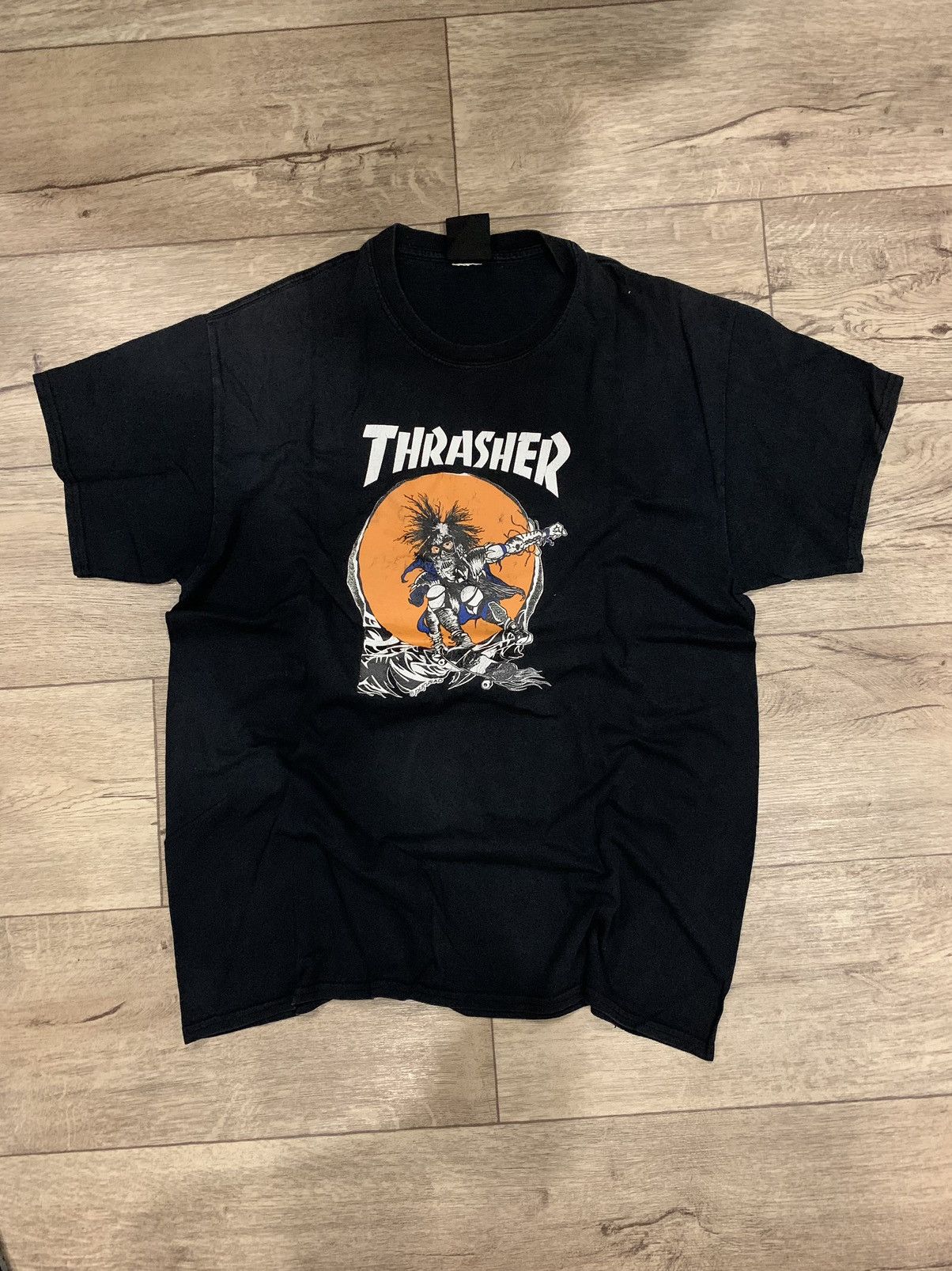 Vintage Thrasher Tee Big Logo T-shirt Y2K USA Rap Size L - Tops