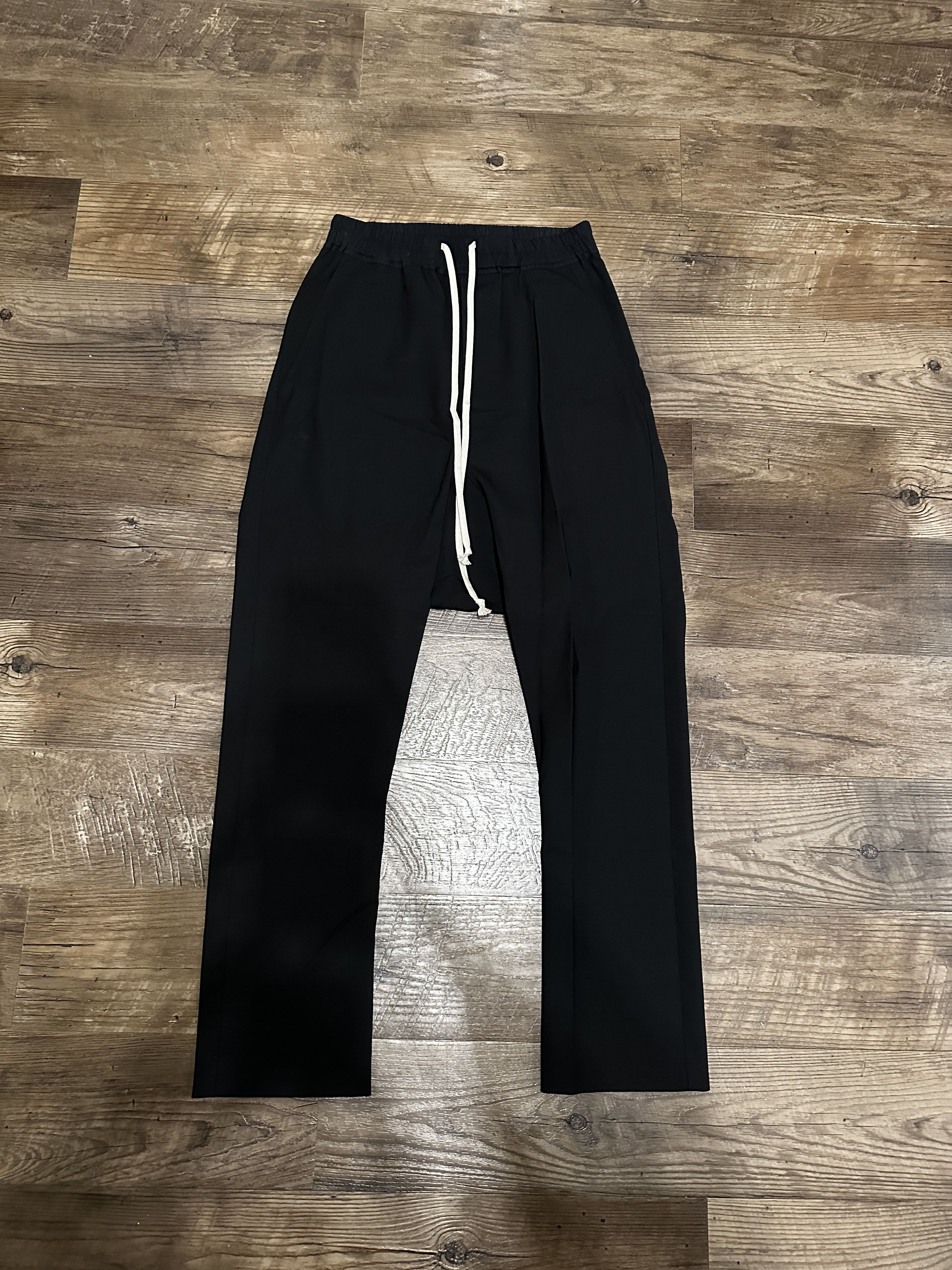 image of Rick Owens Black Creatch Baggy Pants, Men's (Size 30)