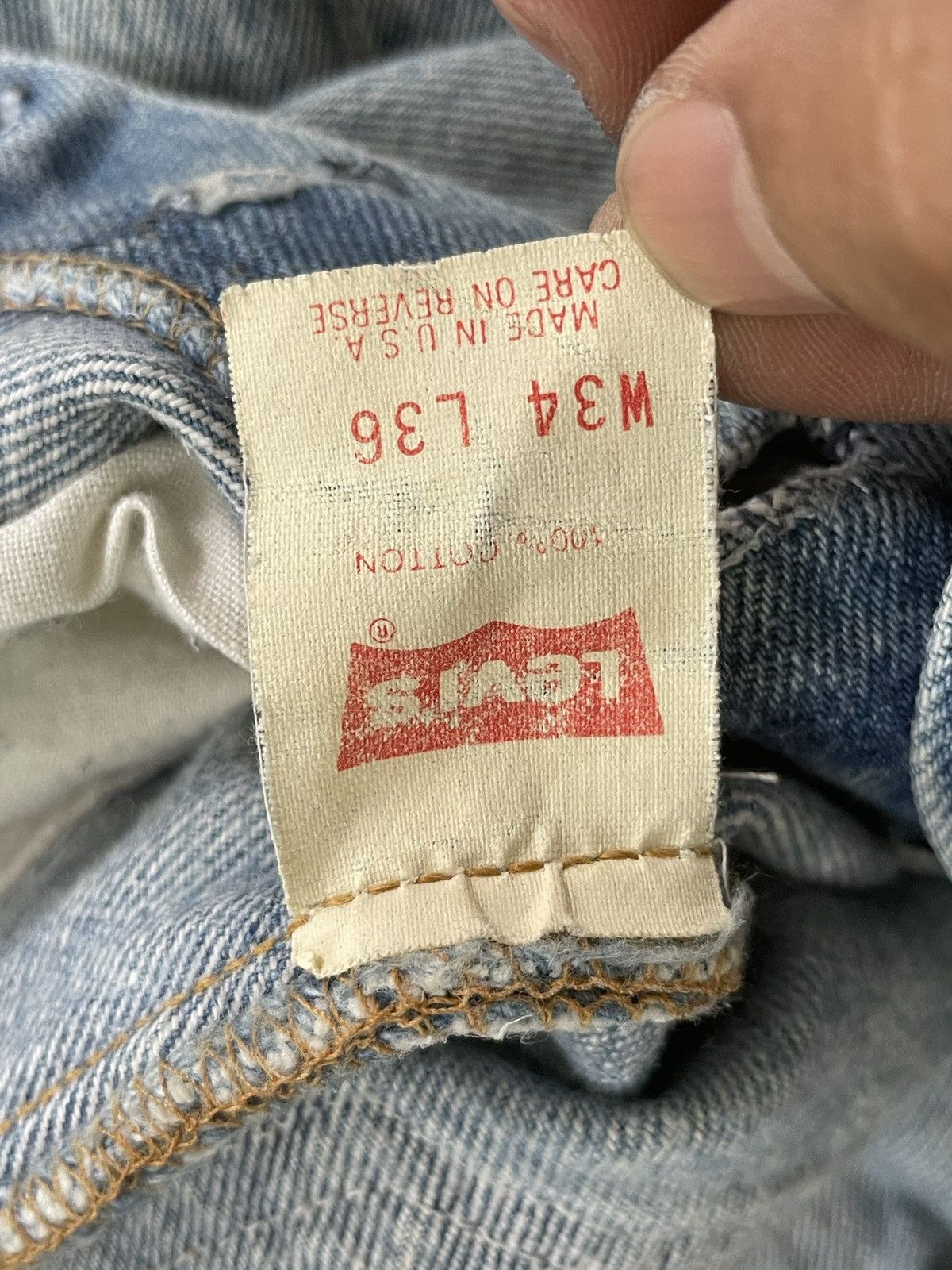 Levi's Vintage 1992 Levis 501XX e Faded Stone Wash Denim Size US 32 / EU 48 - 17 Thumbnail