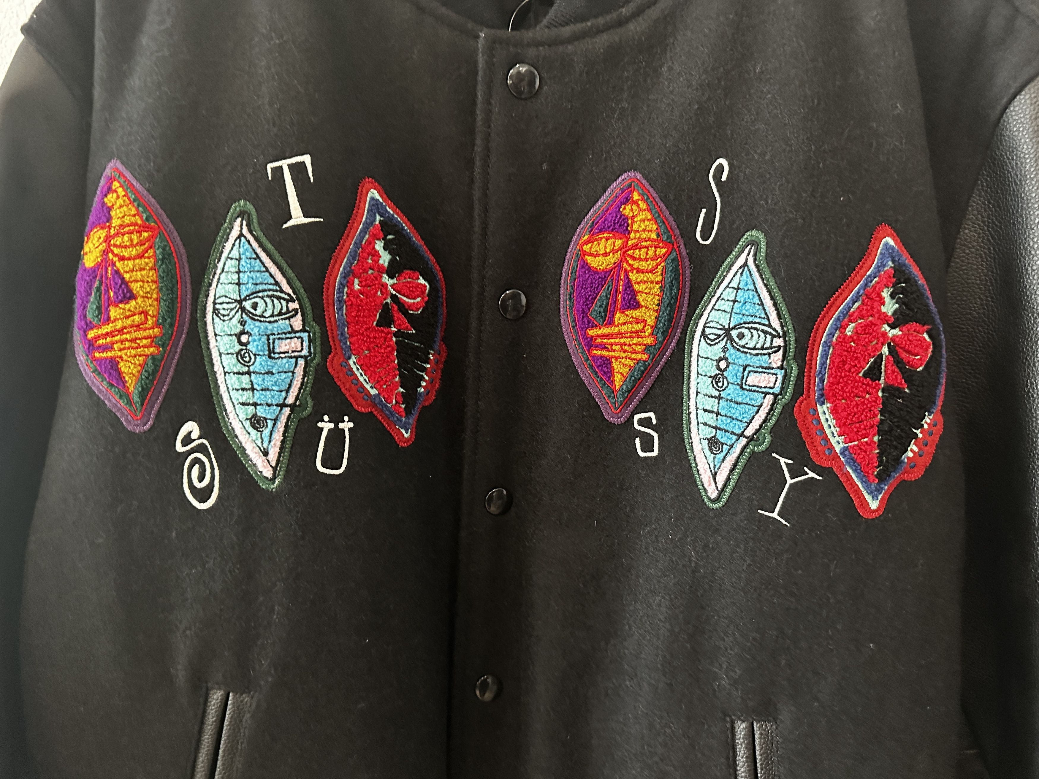 Stussy Stussy Zulu mask varsity jacket Size US XL / EU 56 / 4 - 3 Thumbnail
