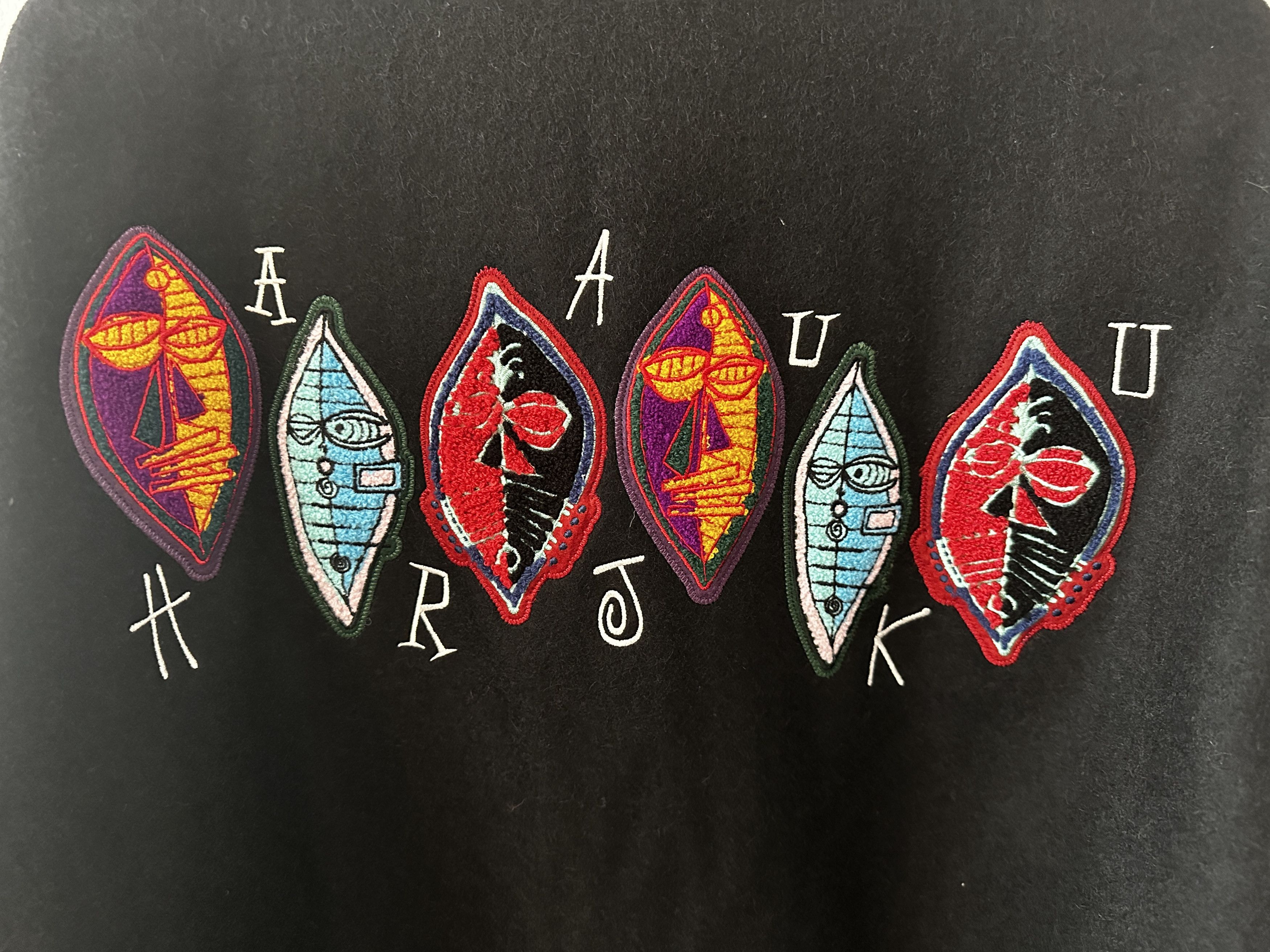 Stussy Stussy Zulu mask varsity jacket Size US XL / EU 56 / 4 - 4 Thumbnail