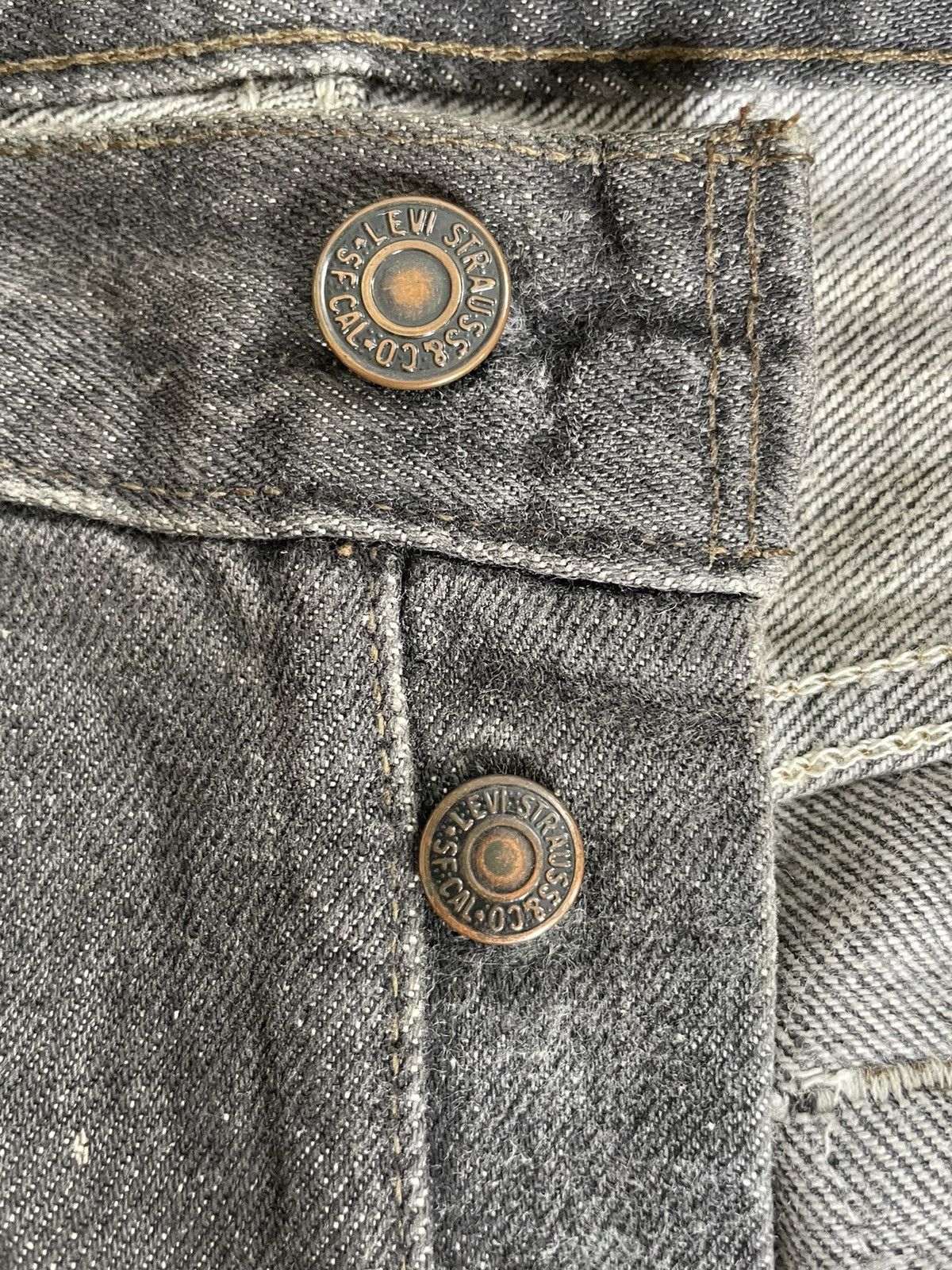 Levi's Vintage 1992 Levis 501 e Black Stone Wash Denim Size US 32 / EU 48 - 15 Thumbnail