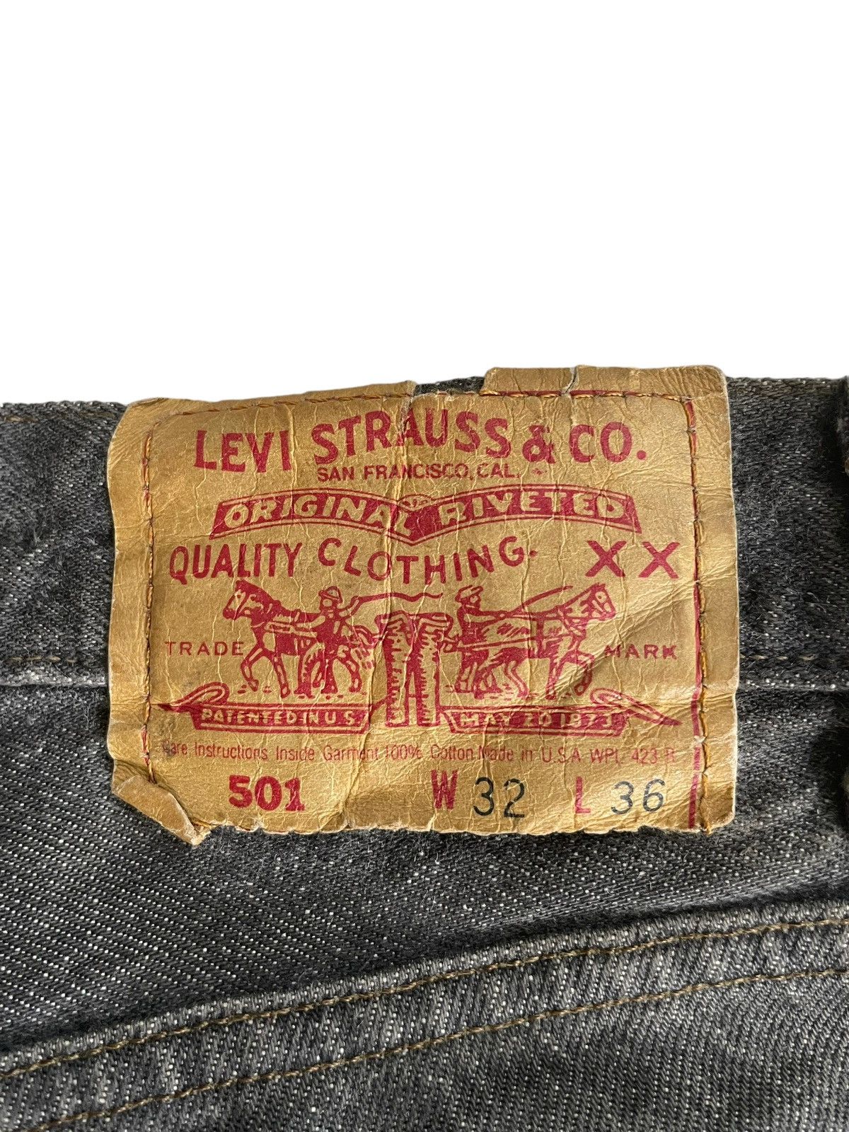 Levi's Vintage 1992 Levis 501 e Black Stone Wash Denim Size US 32 / EU 48 - 9 Thumbnail