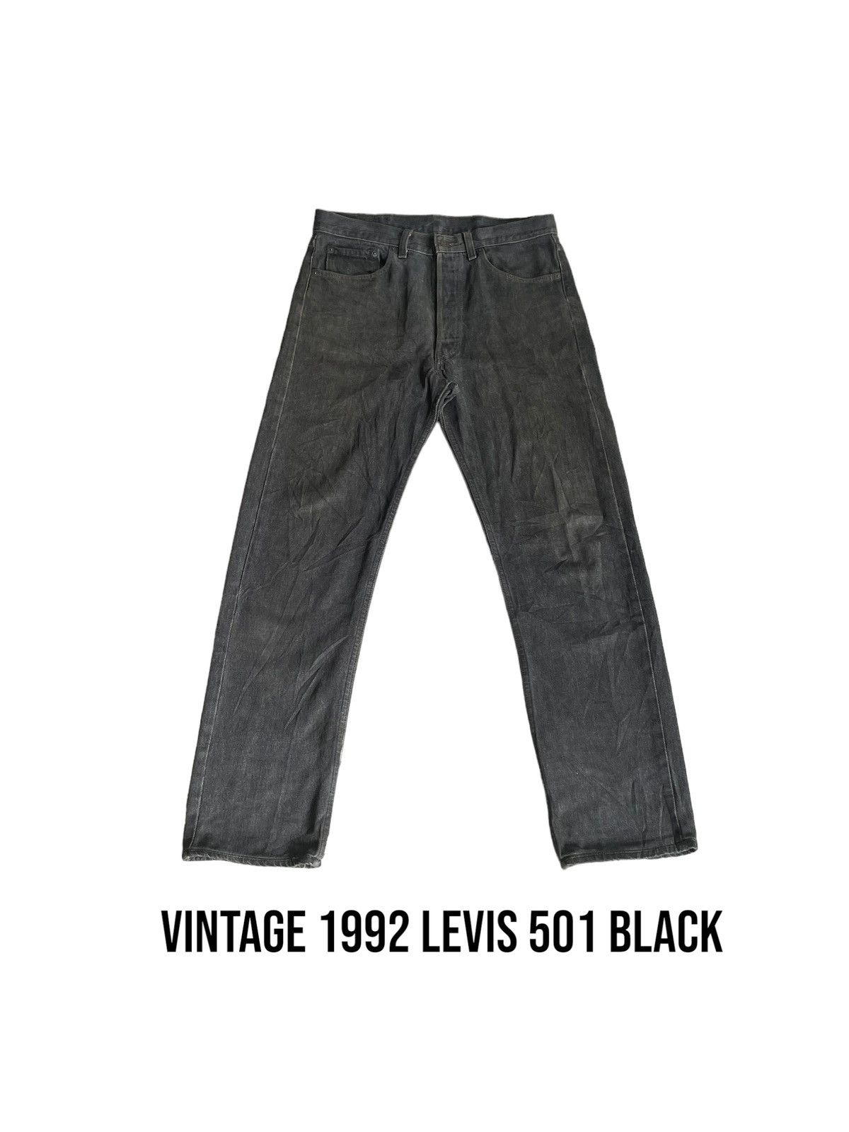image of Vintage 1992 Levis 501 E Black Stone Wash Denim, Men's (Size 32)