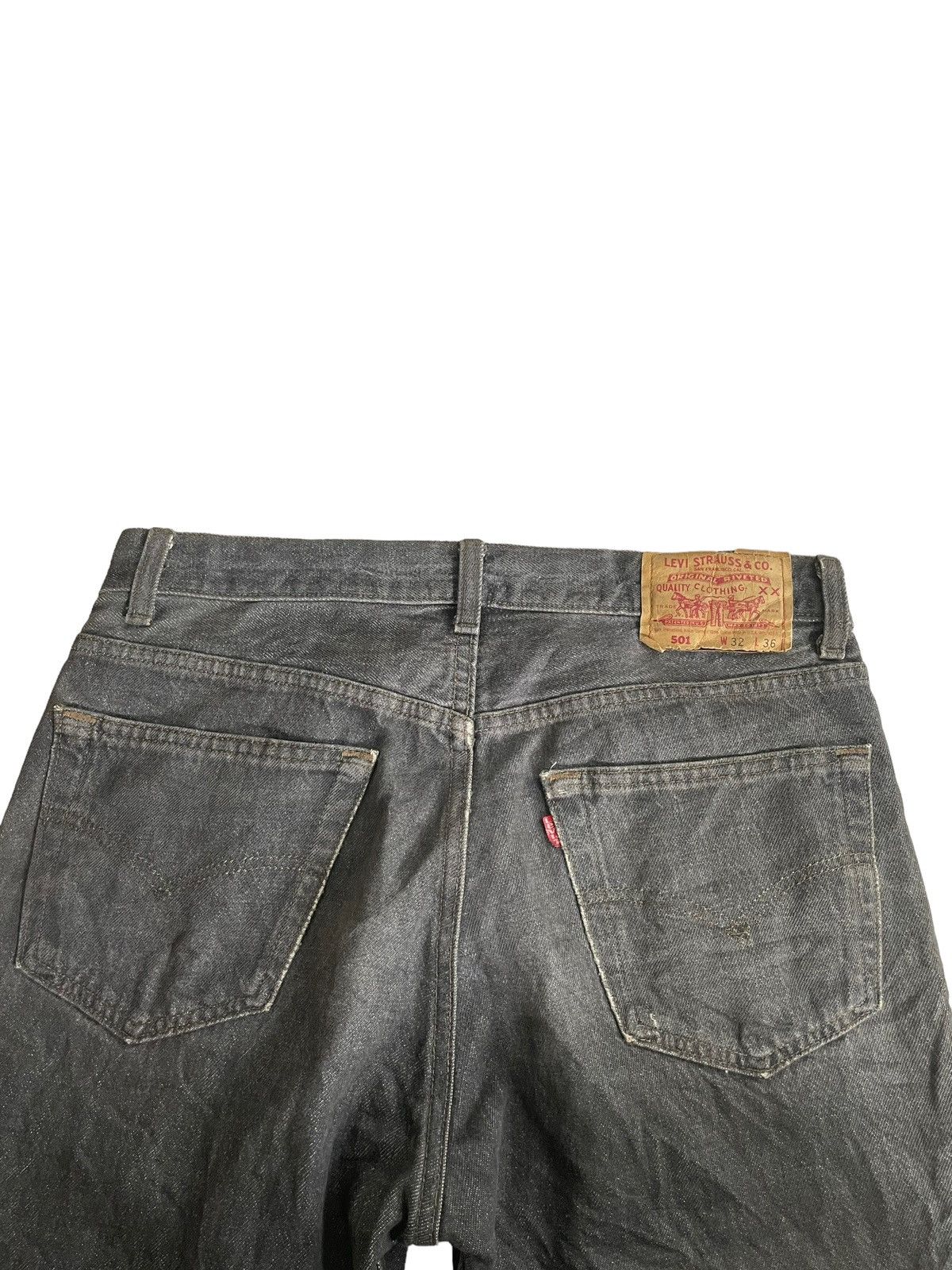Levi's Vintage 1992 Levis 501 e Black Stone Wash Denim Size US 32 / EU 48 - 5 Thumbnail