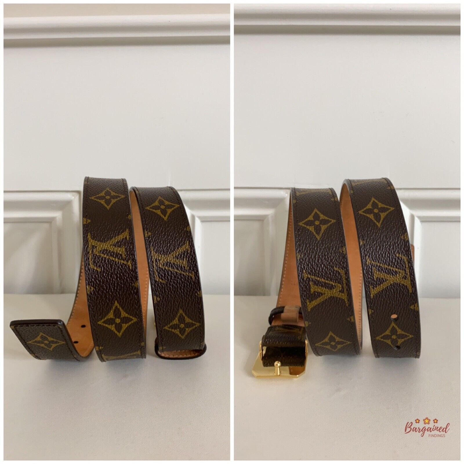 Louis Vuitton Louis Vuitton Monogram Canvas Cabochon Gold Logo Buckle Size 28 - 5 Thumbnail