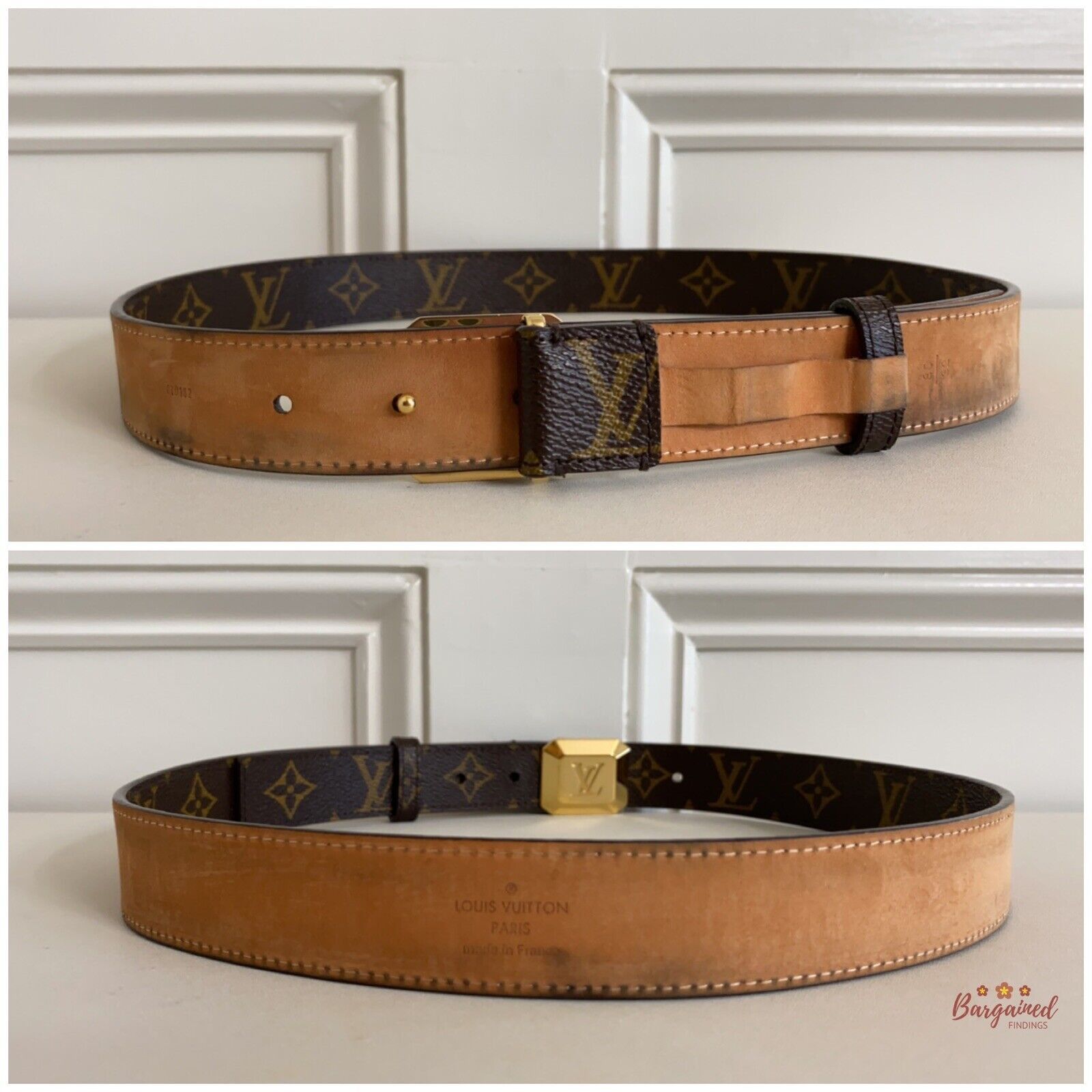 Louis Vuitton Louis Vuitton Monogram Canvas Cabochon Gold Logo Buckle Size 28 - 7 Thumbnail