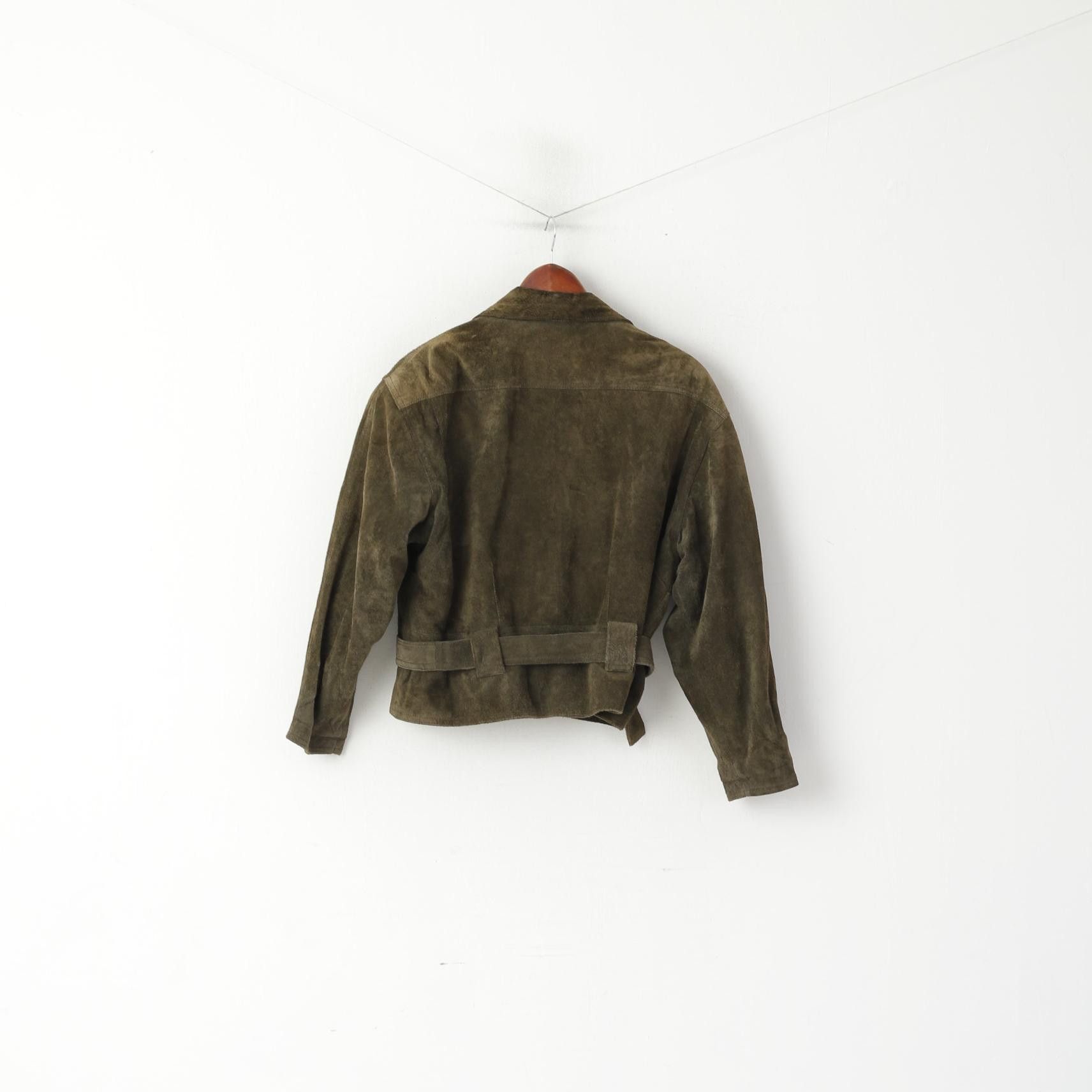 Vintage Miss Joy Women 40 Jacket Vintage Green Leather 6528 Size M / US 6-8 / IT 42-44 - 9 Thumbnail