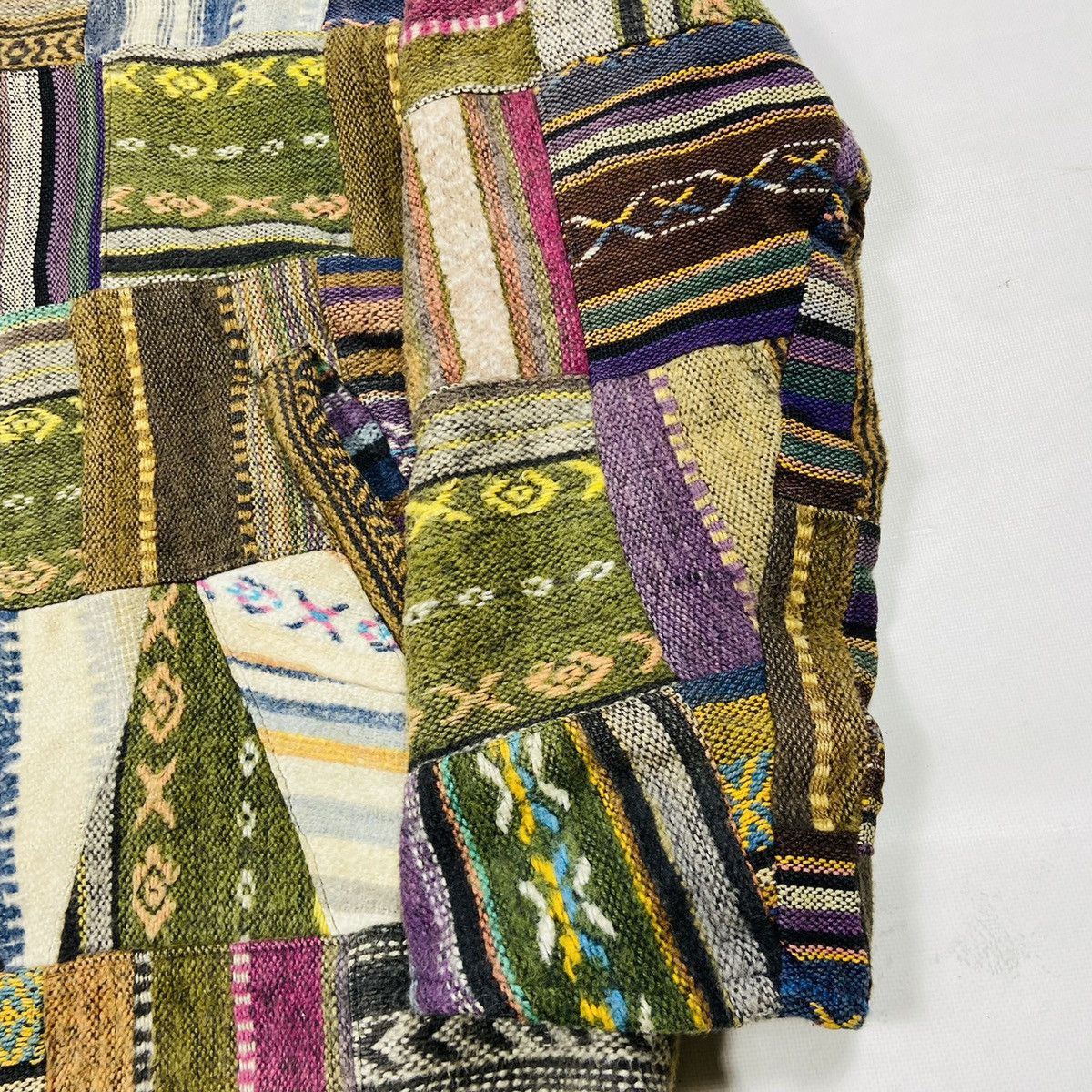 Handmade 1980s REWORKED ARCHIVE PATCHWORK HEAVY JACKET - № 2118 Size US L / EU 52-54 / 3 - 12 Thumbnail
