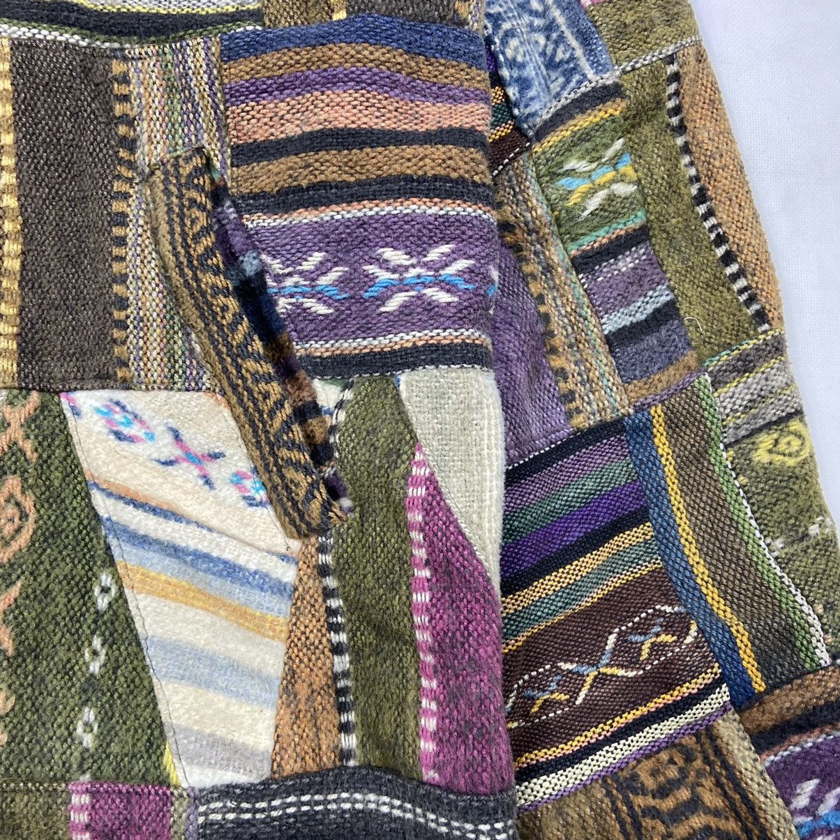 Handmade 1980s REWORKED ARCHIVE PATCHWORK HEAVY JACKET - № 2118 Size US L / EU 52-54 / 3 - 16 Thumbnail