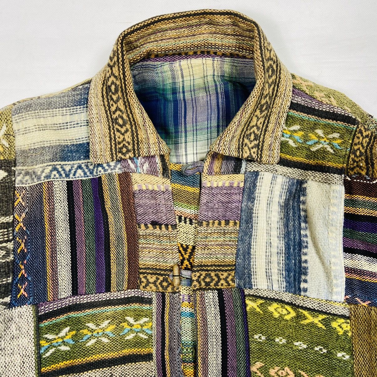 Handmade 1980s REWORKED ARCHIVE PATCHWORK HEAVY JACKET - № 2118 Size US L / EU 52-54 / 3 - 10 Thumbnail