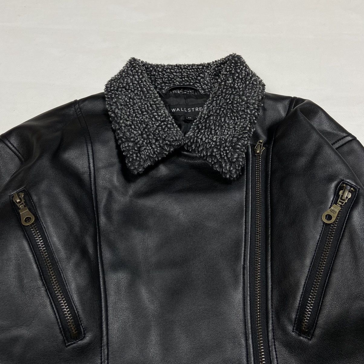 Vintage 1990s WALLSTREET RETRO BIKER SHERPA JACKET - № 2136 Size US M / EU 48-50 / 2 - 9 Thumbnail
