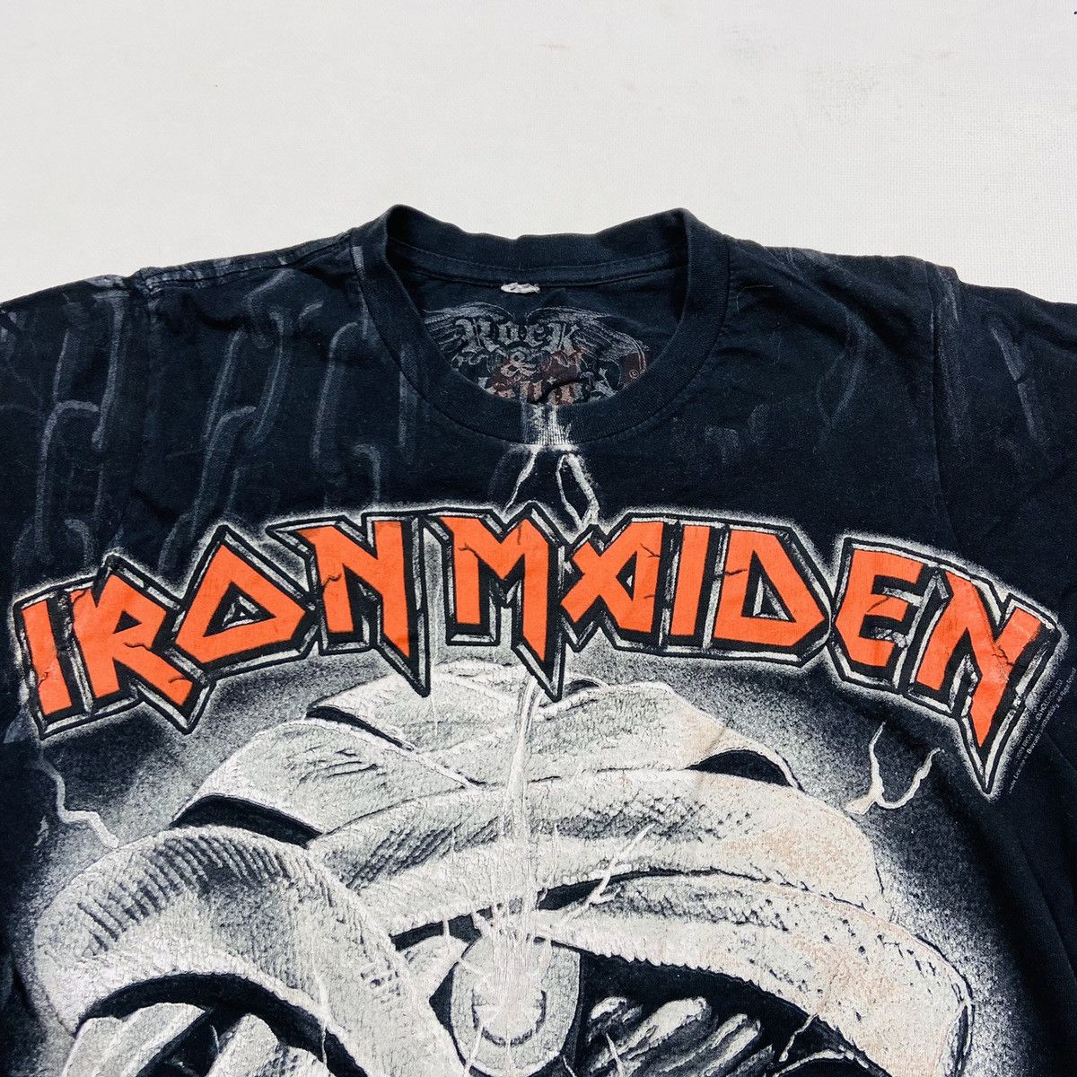Iron Maiden Y2K IRON MAIDEN DISTRESSED RARE OVERPRINTED BOXY TEE - № 238 Size US S / EU 44-46 / 1 - 14 Thumbnail