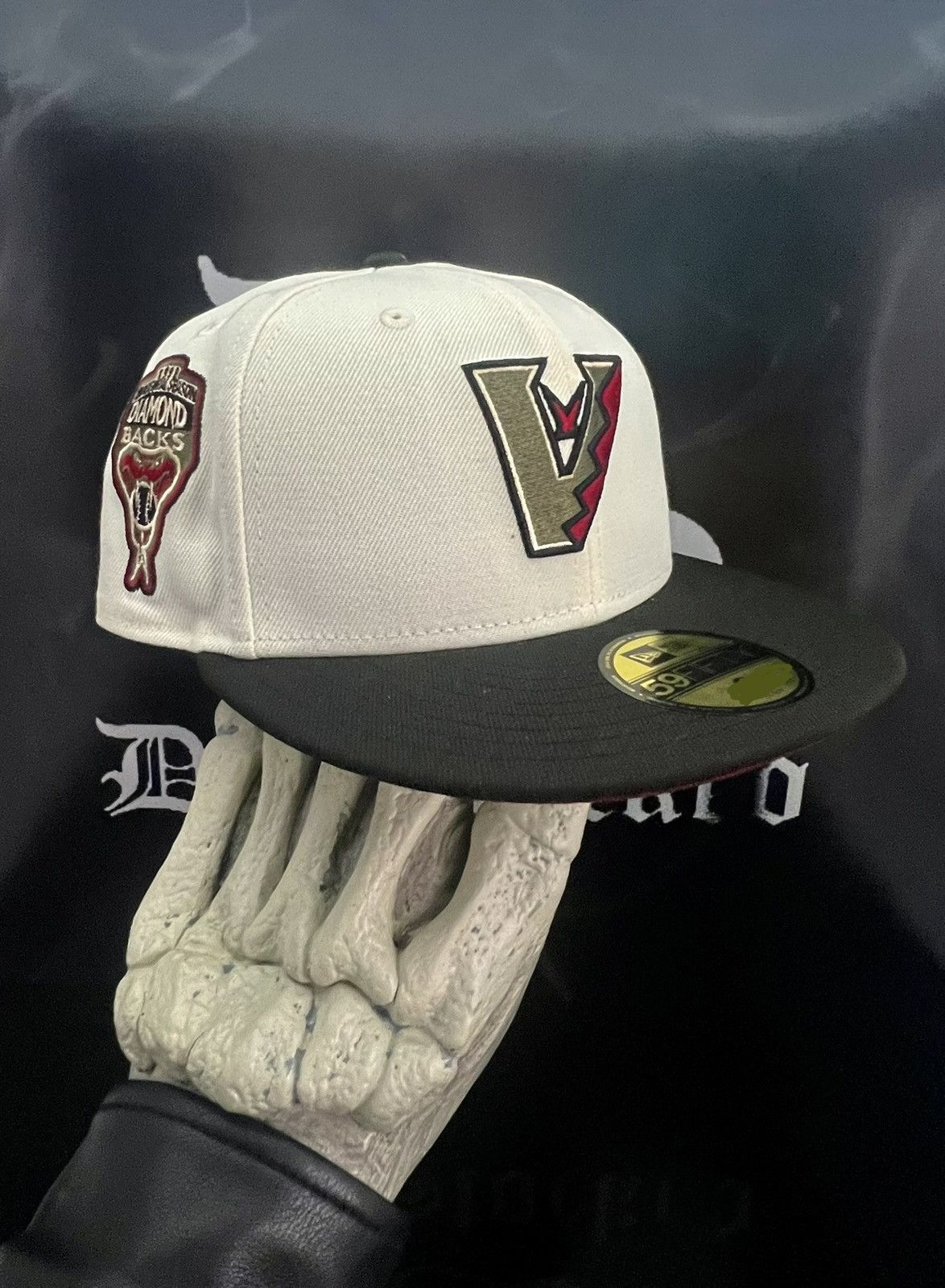 7 1/8 Pro Image New Era 59Fifty Arizona Diamondbacks Chrome Two Tone selling Script hat