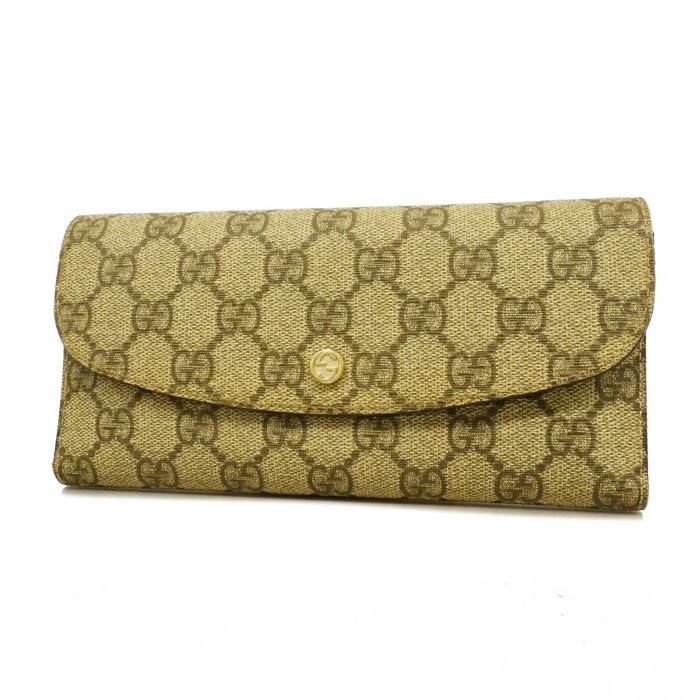 Gucci Auth Gucci Tri-fold Wallet GG Canvas 256926 Women's GG Supreme ...