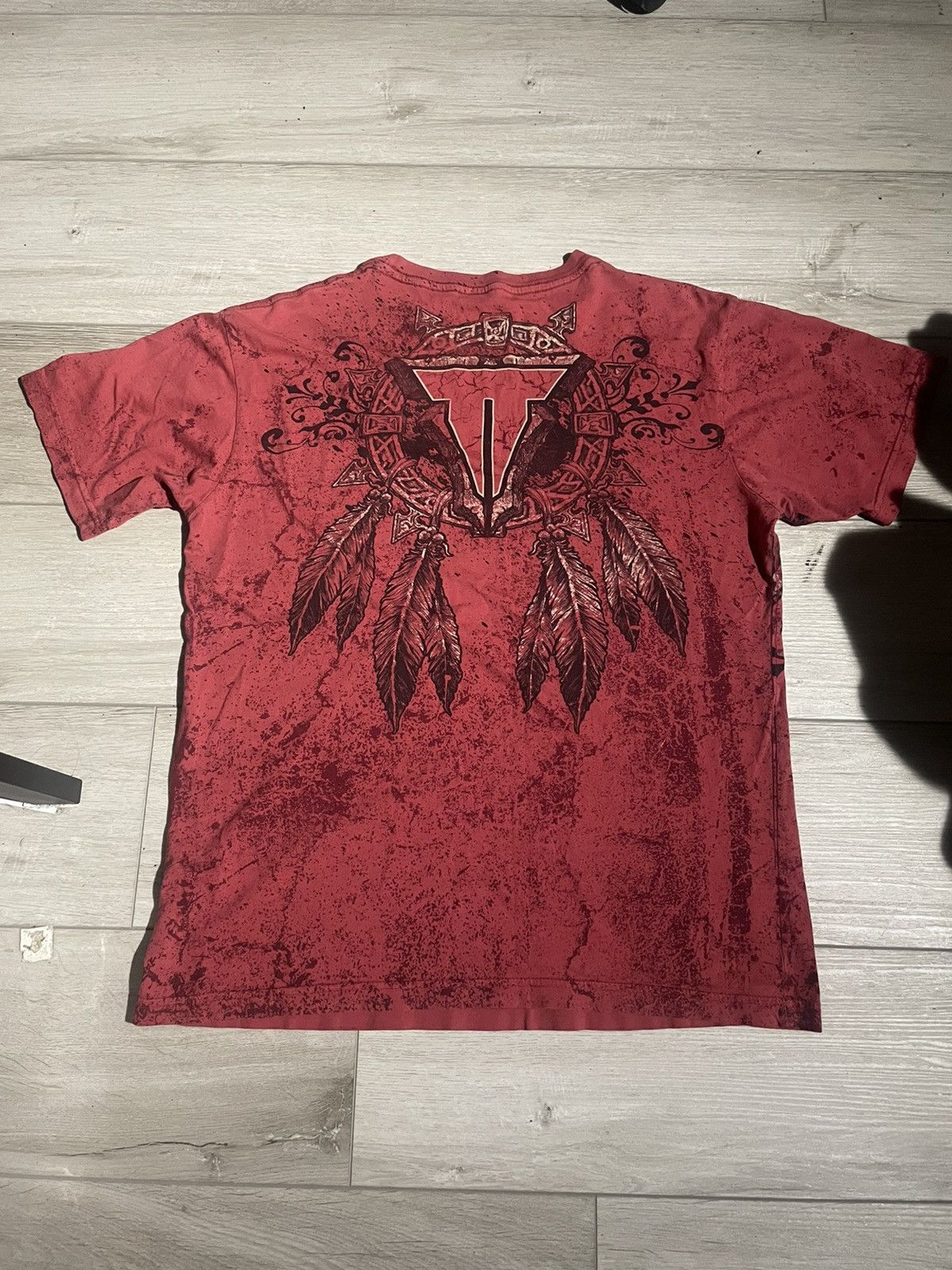 Affliction × Vintage Full Print Native Skulls And Dreamcatcher ThrowdownTee Size US M / EU 48-50 / 2 - 2 Thumbnail