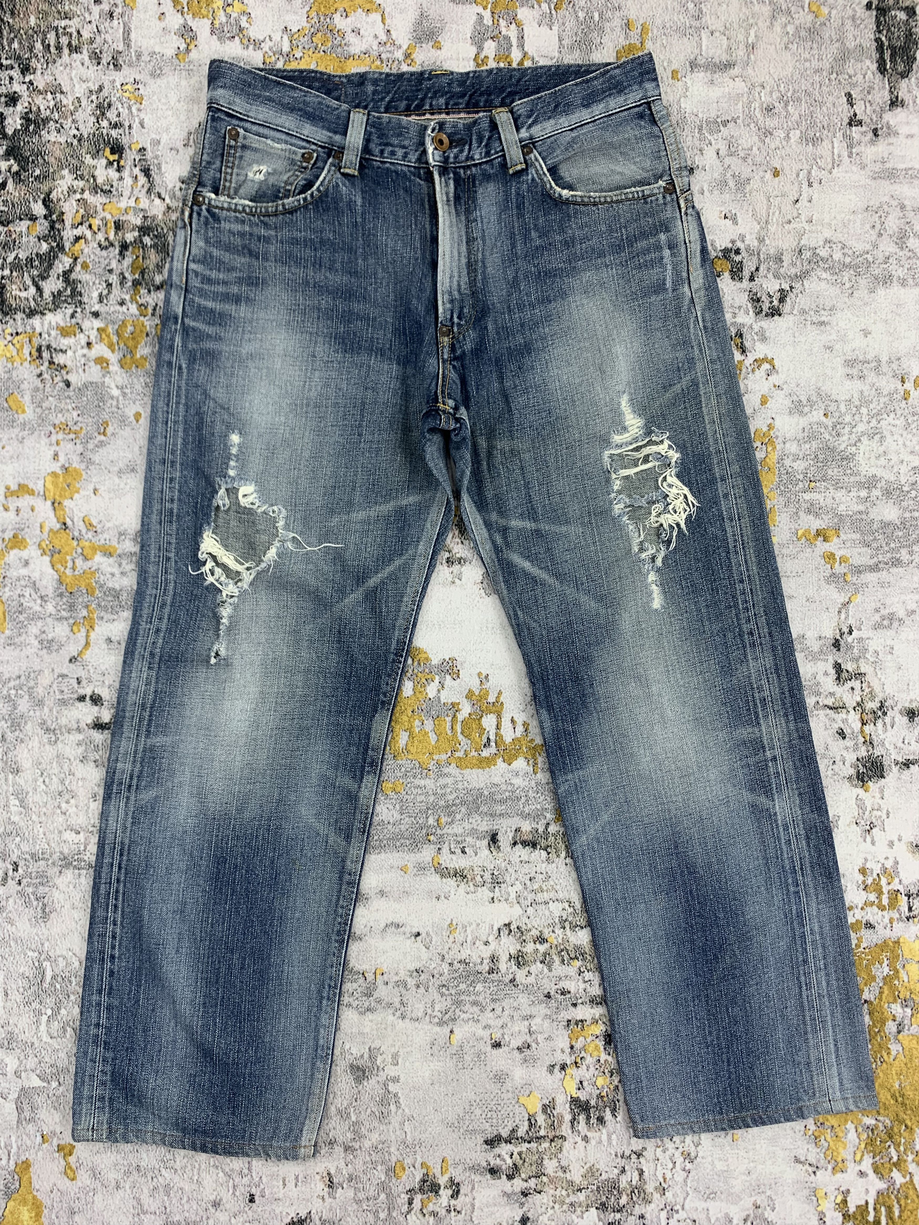 Edwin Distressed Edwin 505 Jeans Blue Denim Selvedge Size US 32 / EU 48 - 1 Thumbnail