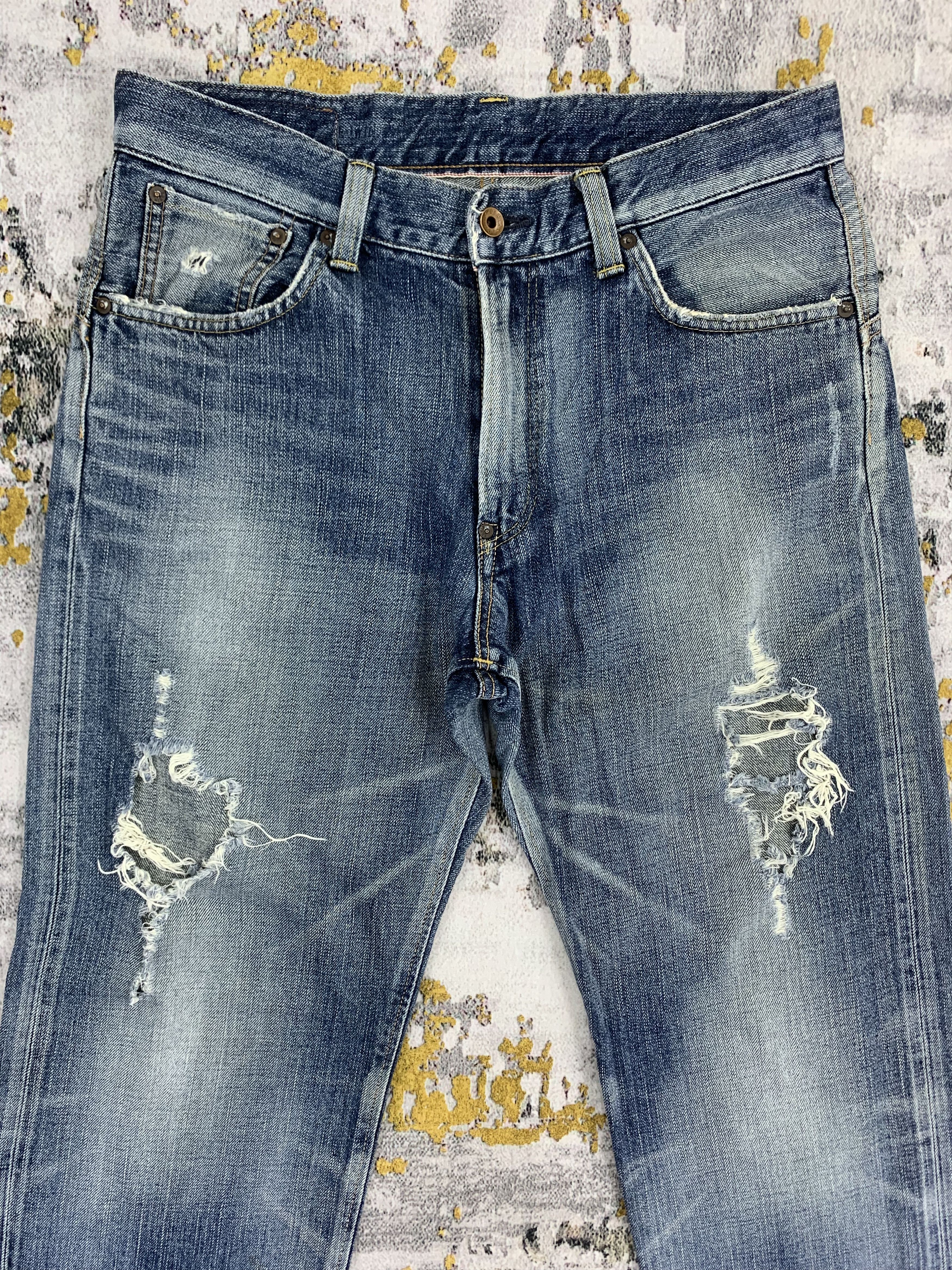 Edwin Distressed Edwin 505 Jeans Blue Denim Selvedge Size US 32 / EU 48 - 2 Thumbnail