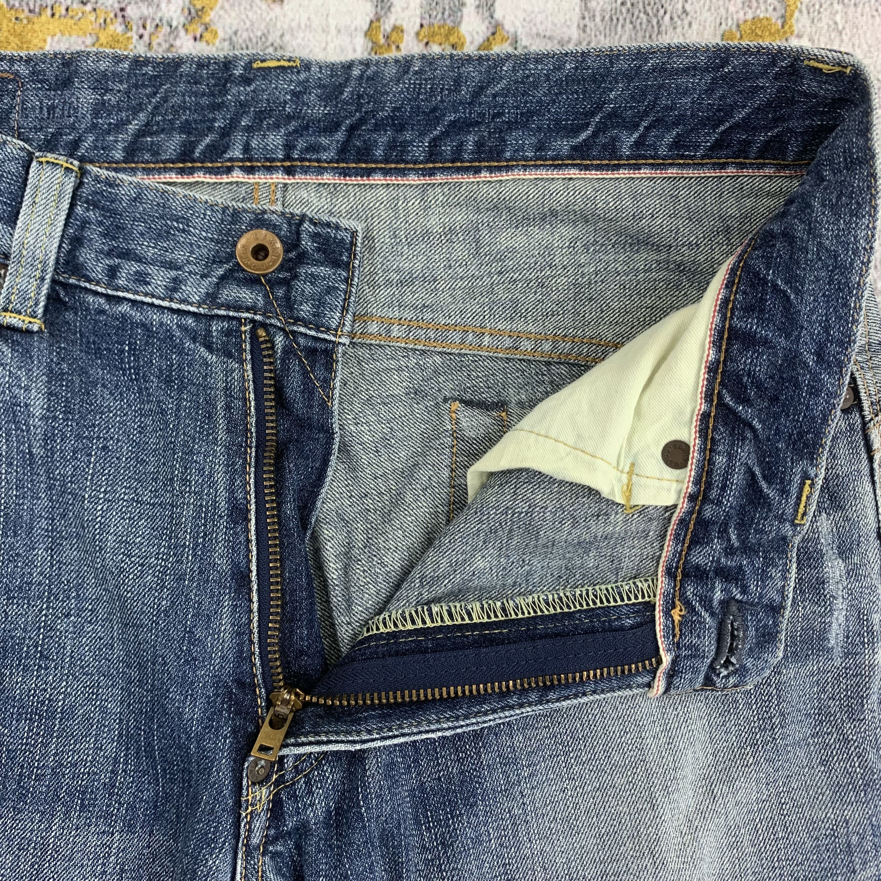Edwin Distressed Edwin 505 Jeans Blue Denim Selvedge Size US 32 / EU 48 - 3 Thumbnail