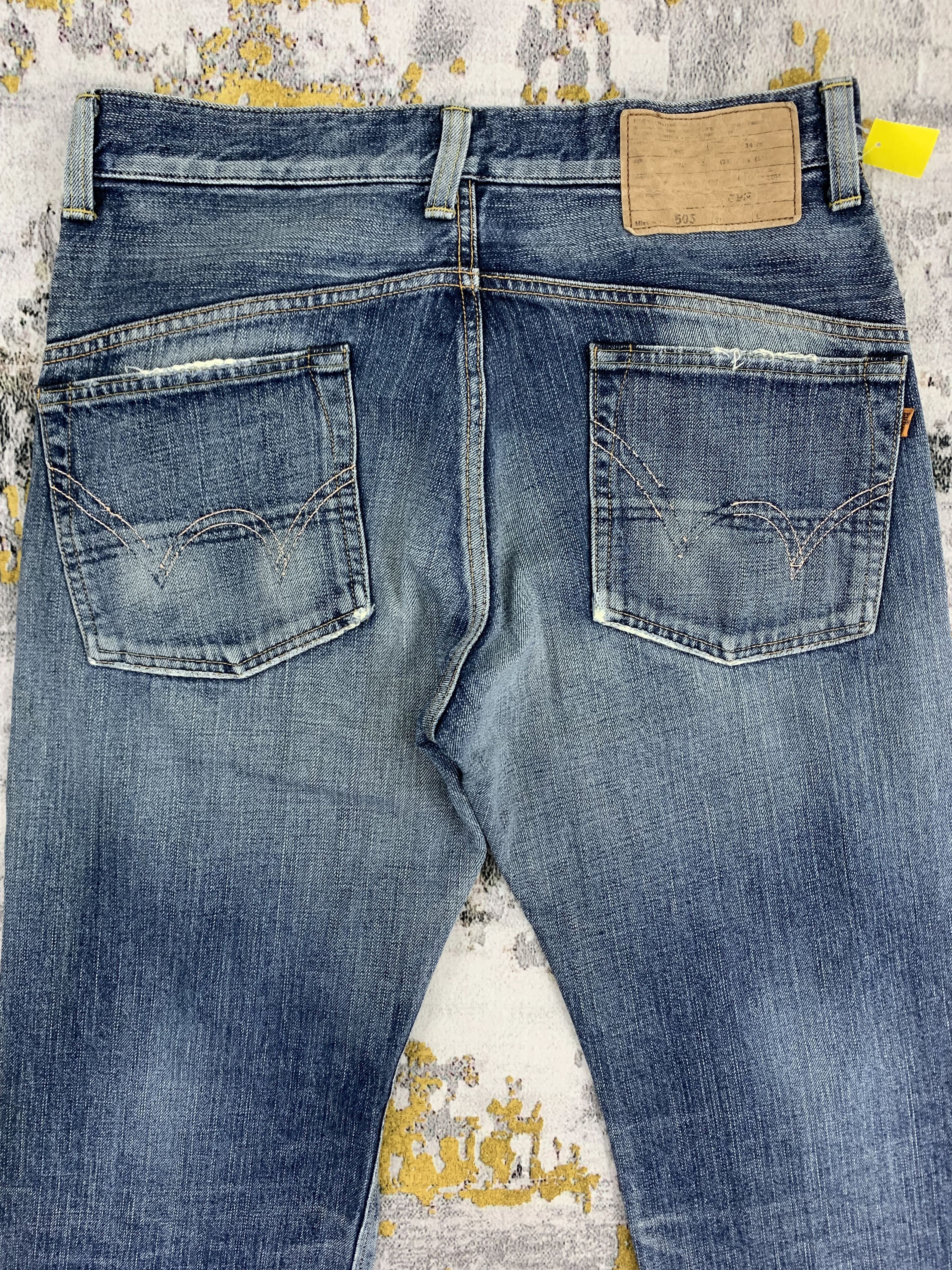 Edwin Distressed Edwin 505 Jeans Blue Denim Selvedge Size US 32 / EU 48 - 5 Thumbnail