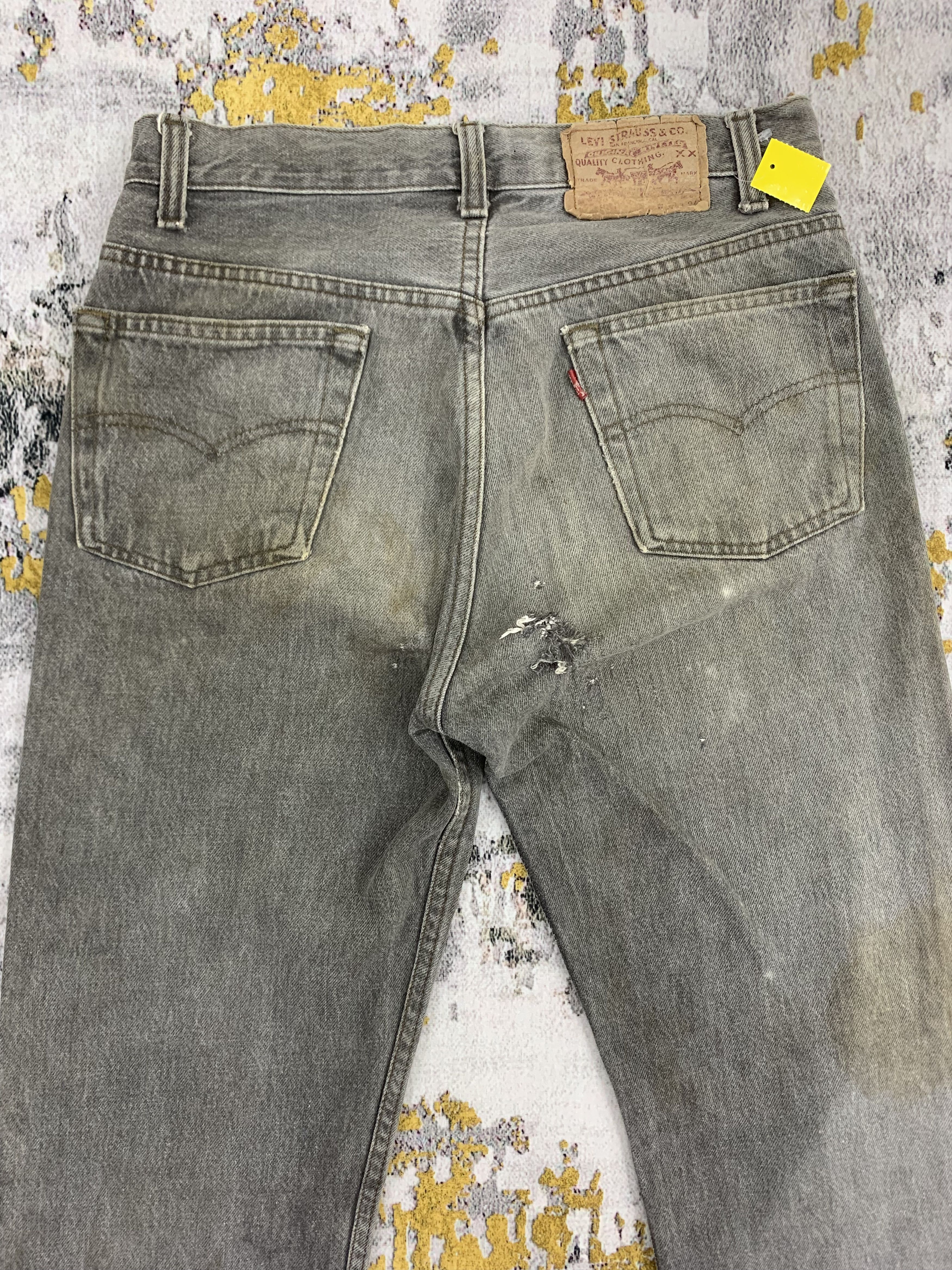 Levi's Black Faded Jeans Levi's 501 Distressed Denim Size US 28 / EU 44 - 5 Thumbnail