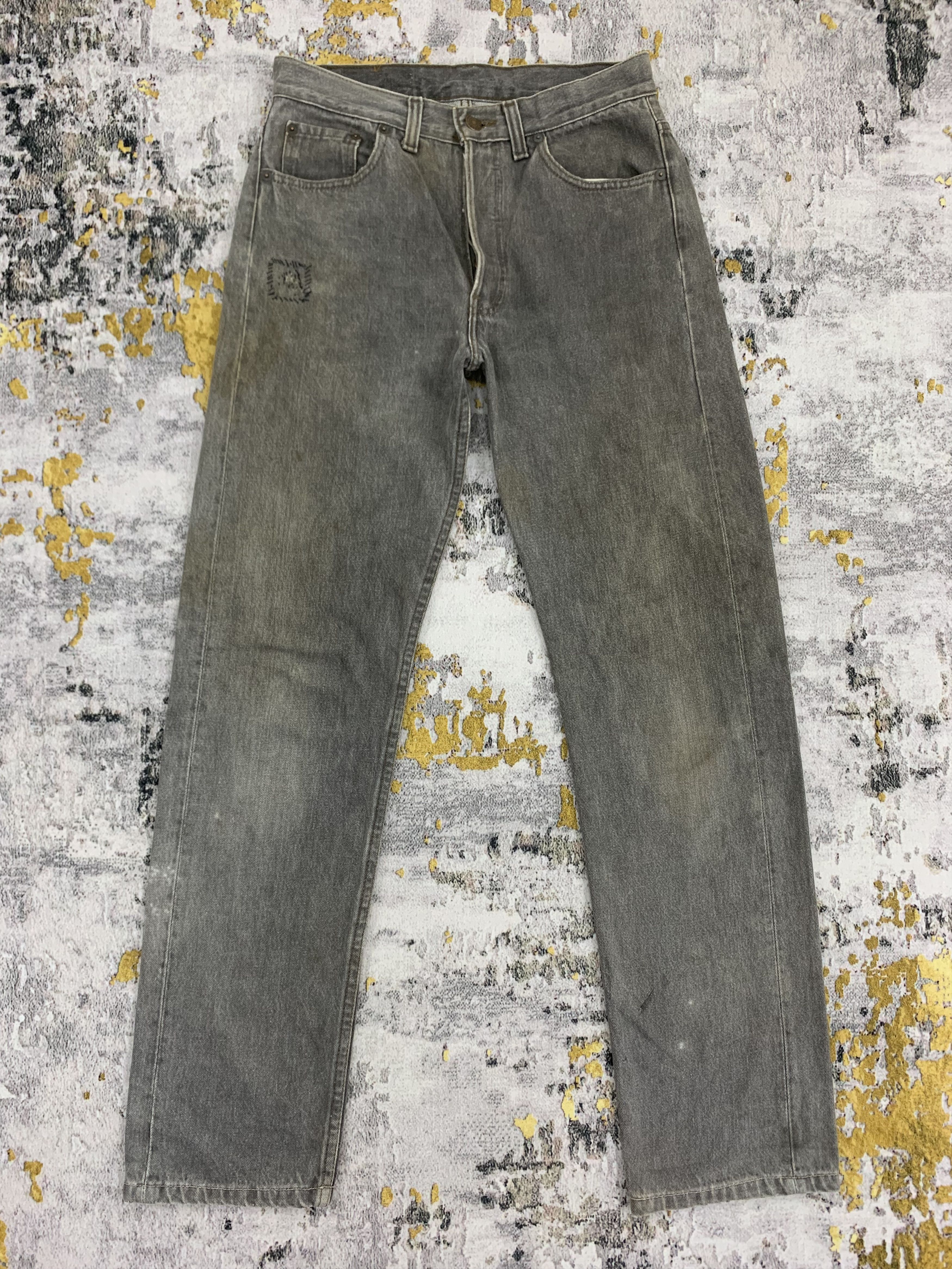 Levi's Black Faded Jeans Levi's 501 Distressed Denim Size US 28 / EU 44 - 1 Thumbnail